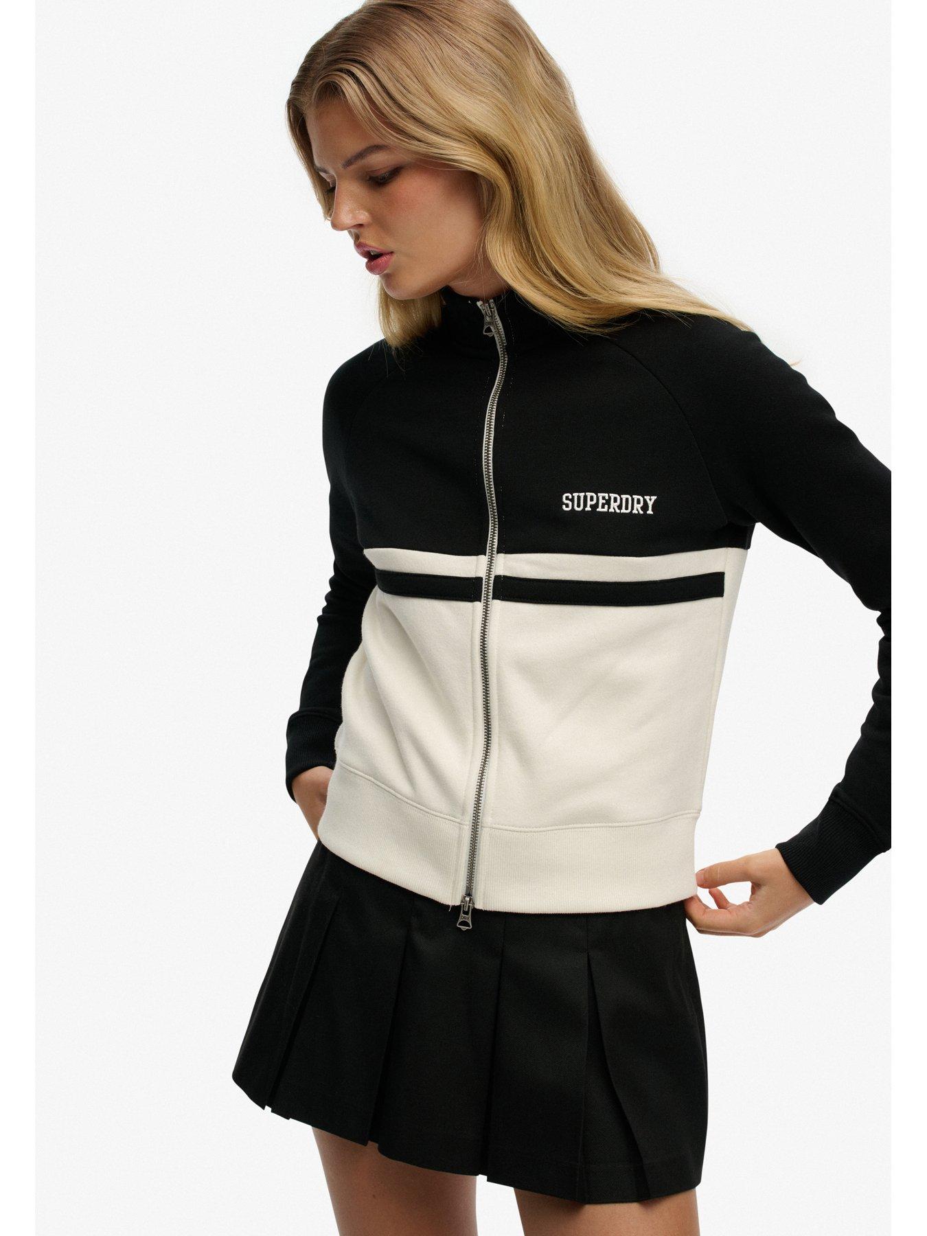 Image 4 of 5 of Superdry Athletic Essentials Zip Through Track Top- Black
