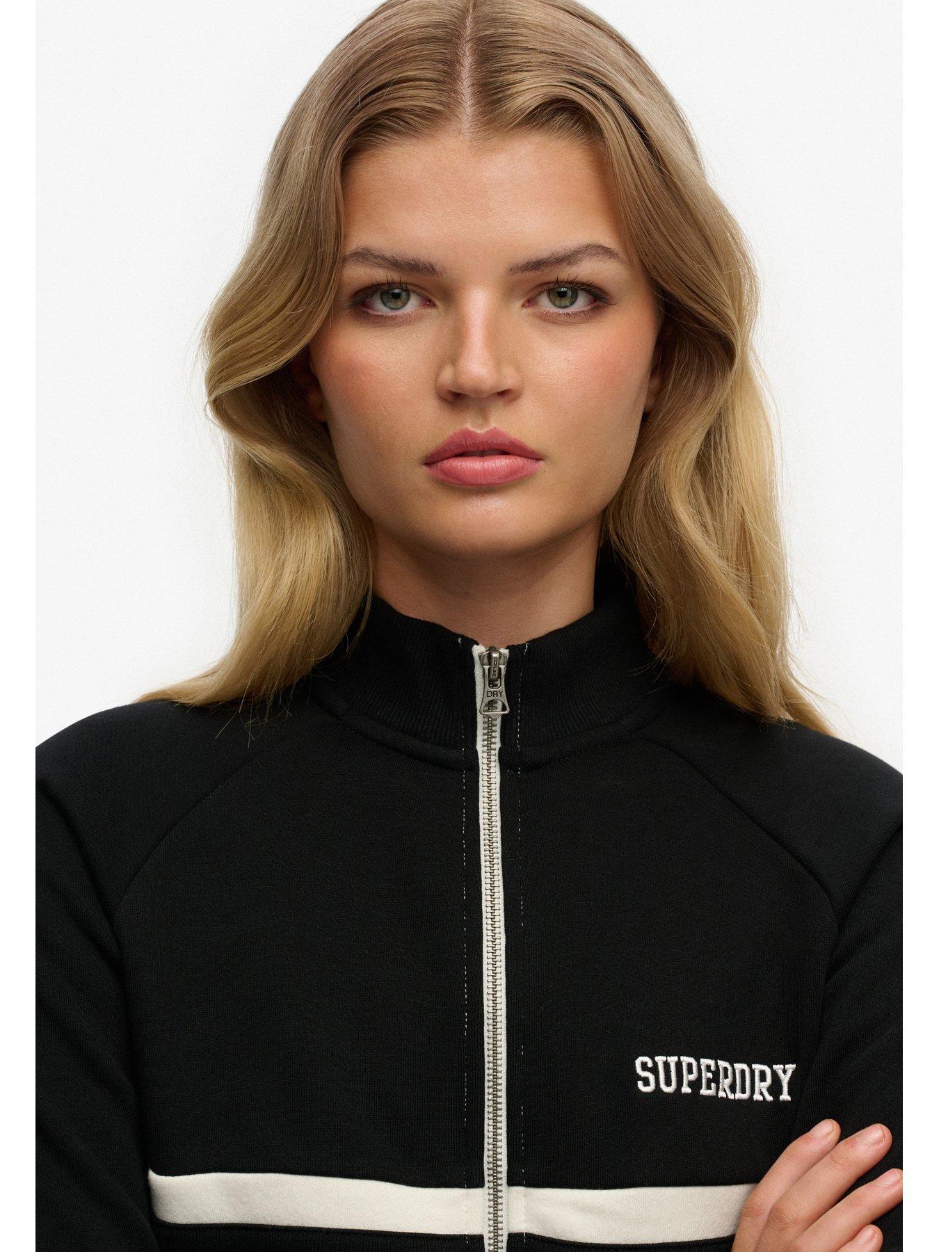 Image 5 of 5 of Superdry Athletic Essentials Zip Through Track Top- Black