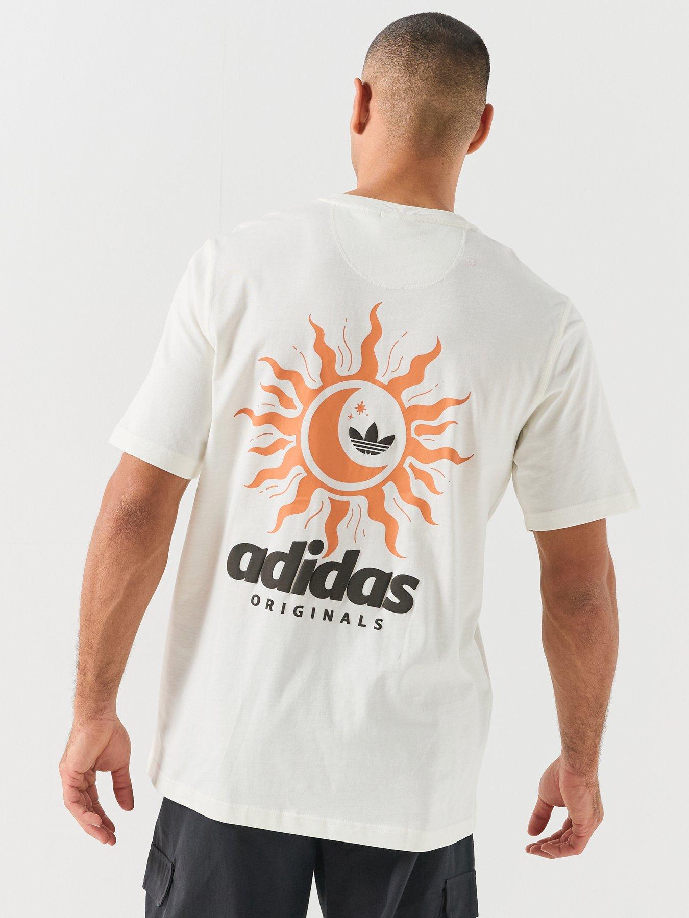 adidas Originals Mens Graphic Sun Tee - Cream - White