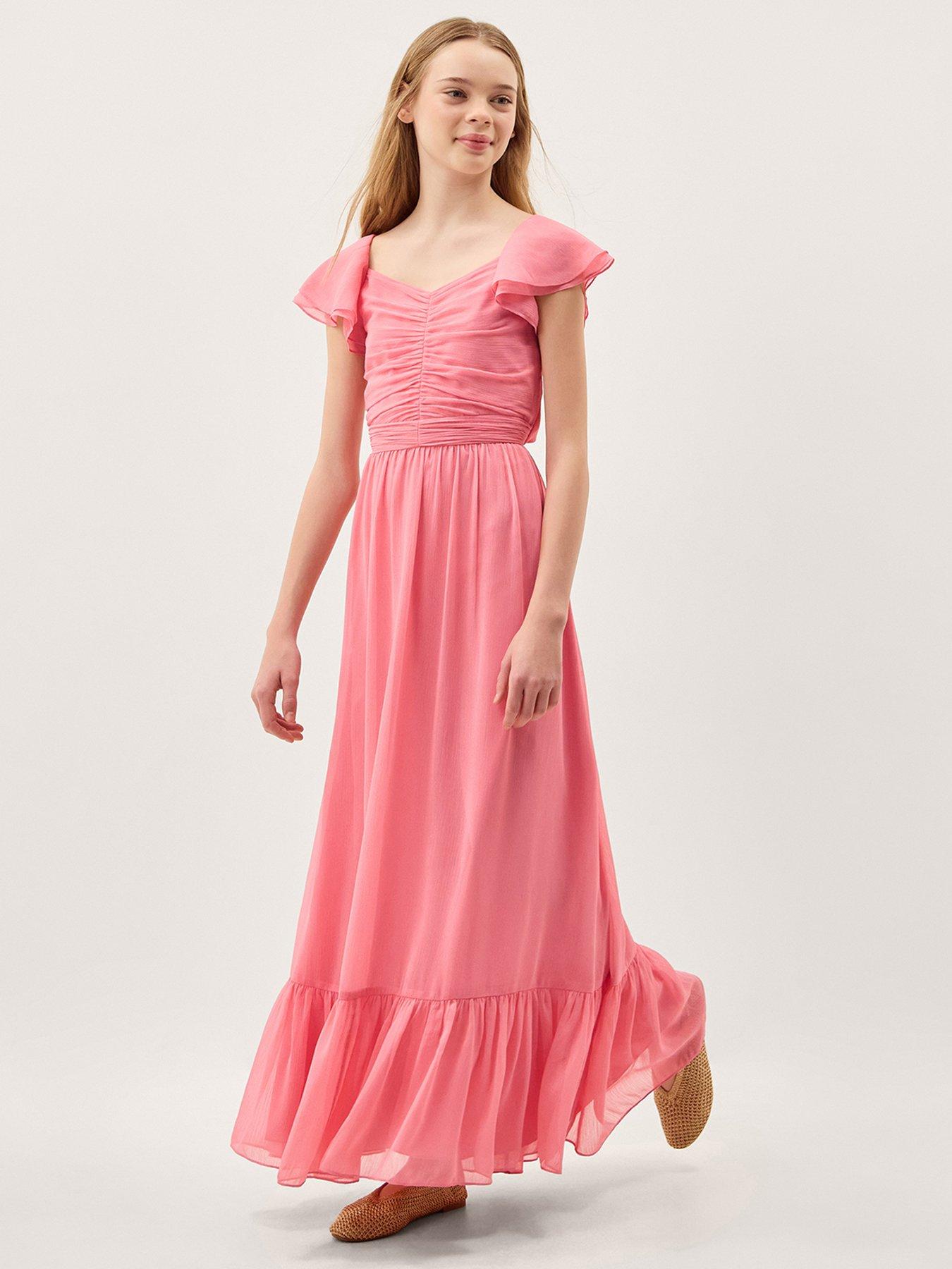 Monsoon Girls Sully Tie Back Maxi Prom Dress - Bright Red