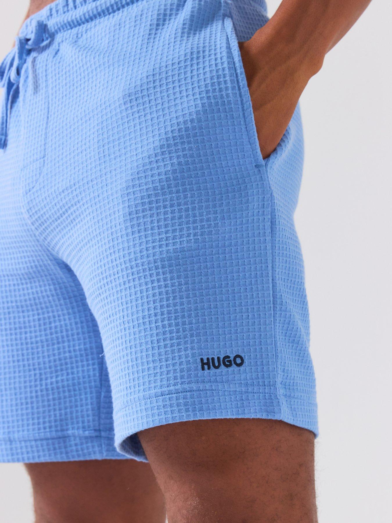 Image 5 of 5 of HUGO Austin Waffle Loungewear Shorts - Bright Blue
