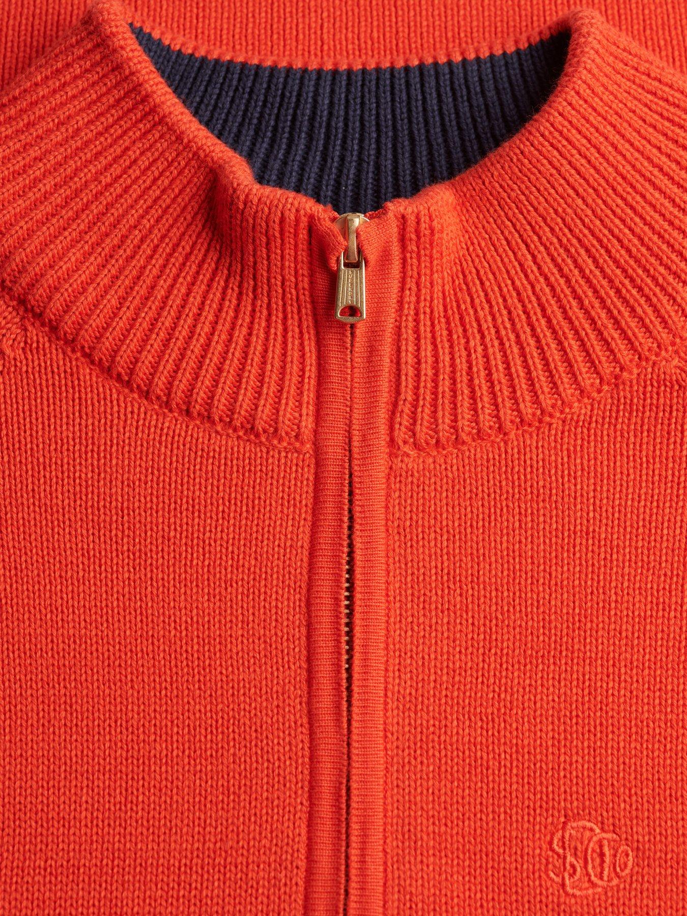 Image 6 of 6 of Superdry Classic Cotton Knit Half Zip Jumper - Orange