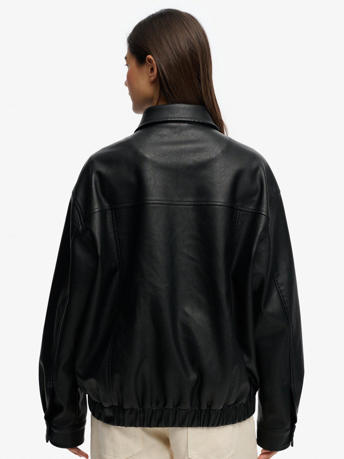 Image 2 of 5 of Superdry Collared Oversize Bomber - Brown