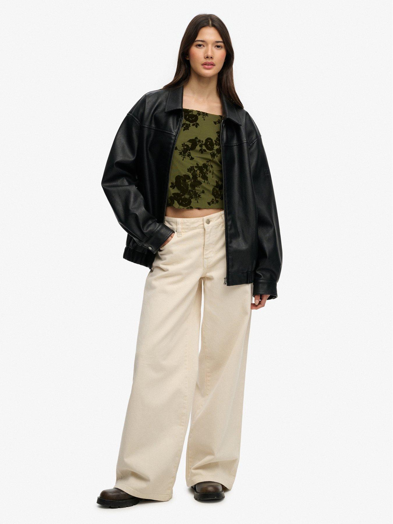 Image 3 of 5 of Superdry Collared Oversize Bomber - Brown