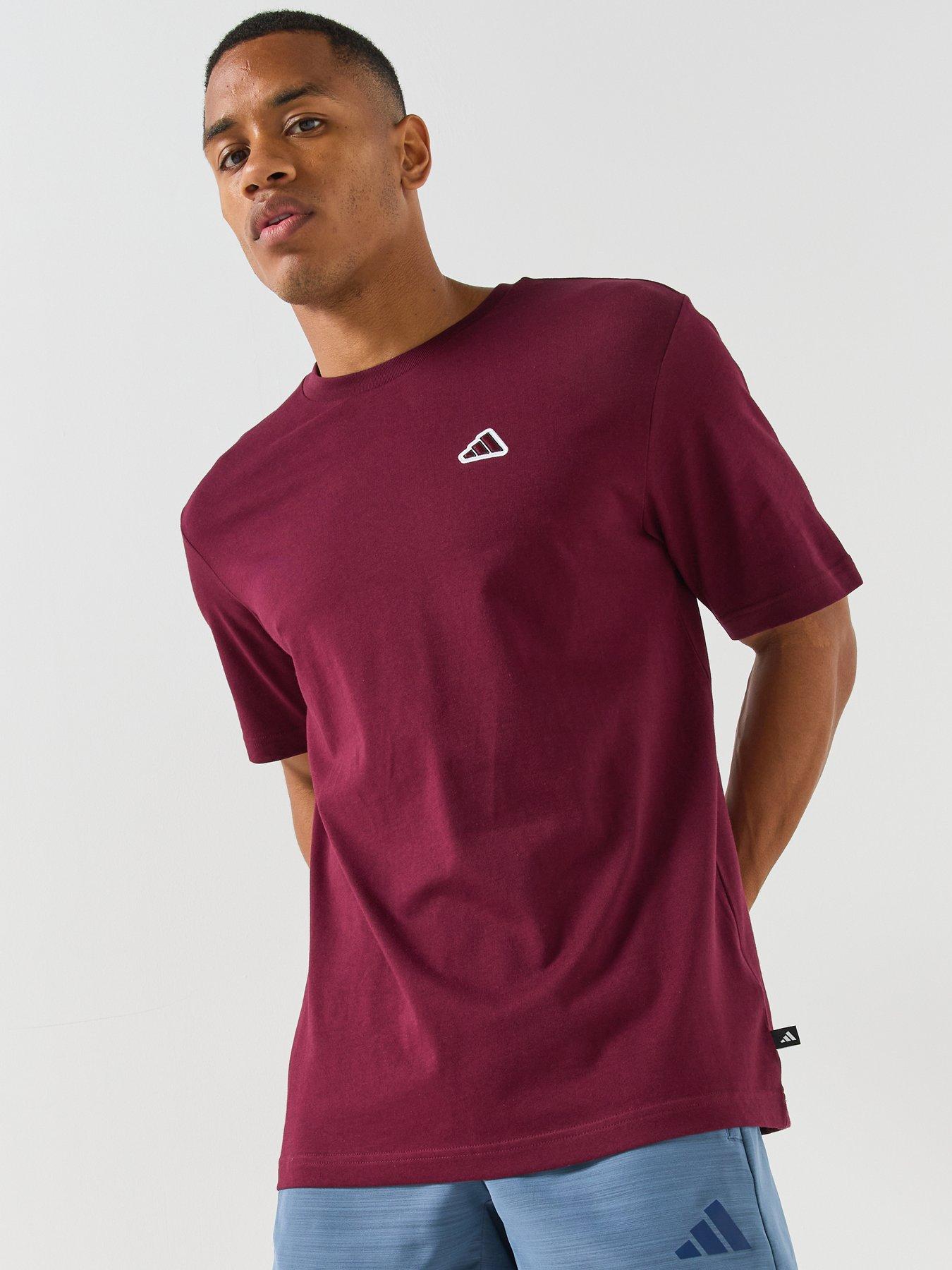 adidas Sportswear Mens Icon Tee - Burgundy
