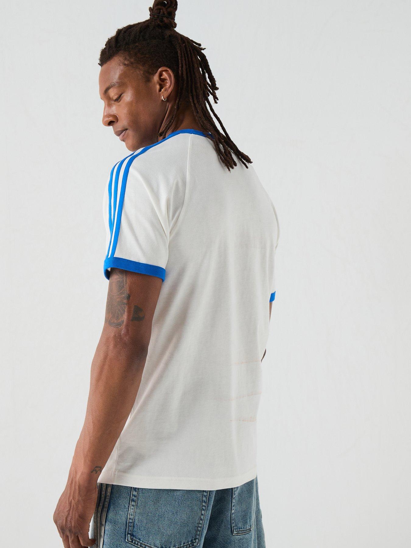 Image 2 of 6 of adidas Originals Adicolor Classics 3-Stripes T-Shirt - Cloud White/Blue