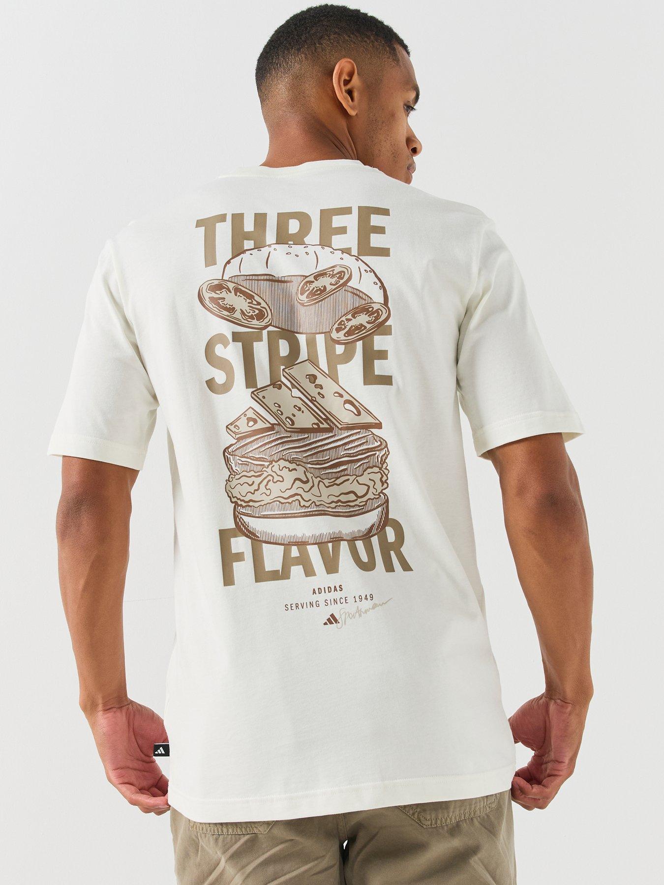 adidas Sportswear Men's Burger Flavour Graphic T-Shirt - White