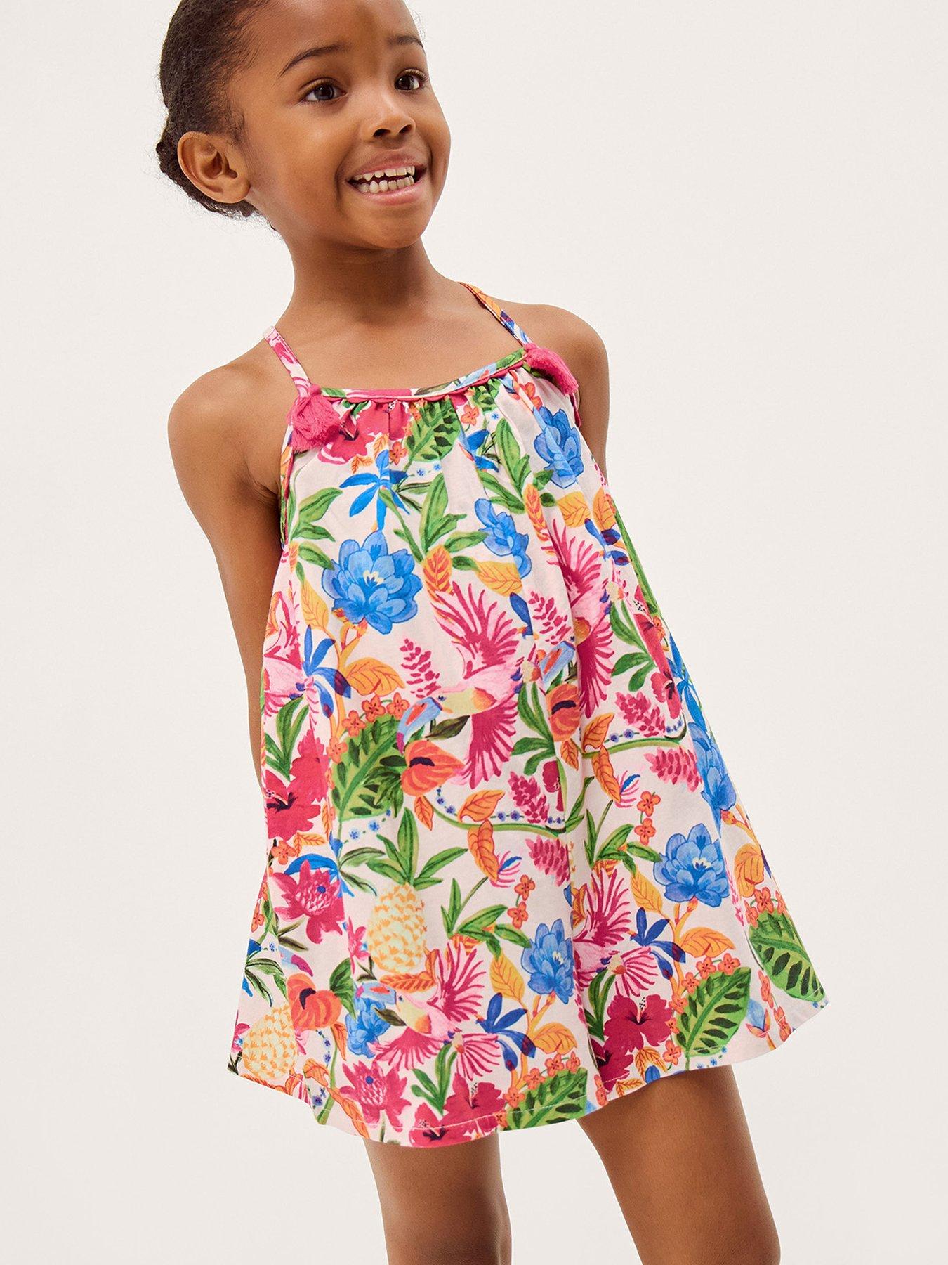 Image 4 of 4 of Monsoon Girls Tropical Jersey Playsuit - Multi