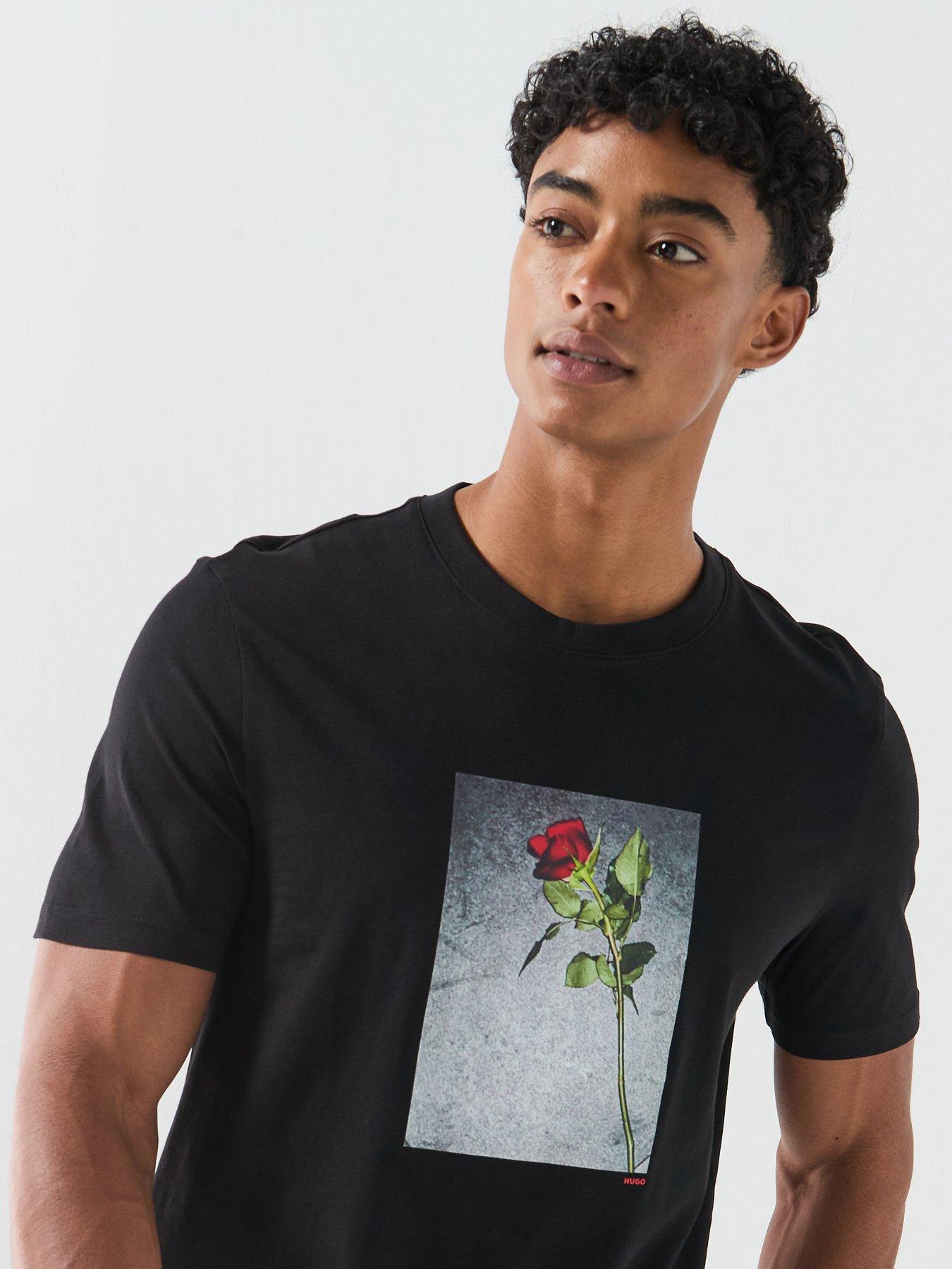 Image 5 of 5 of HUGO Durose Rose Graphic T-Shirt - Black