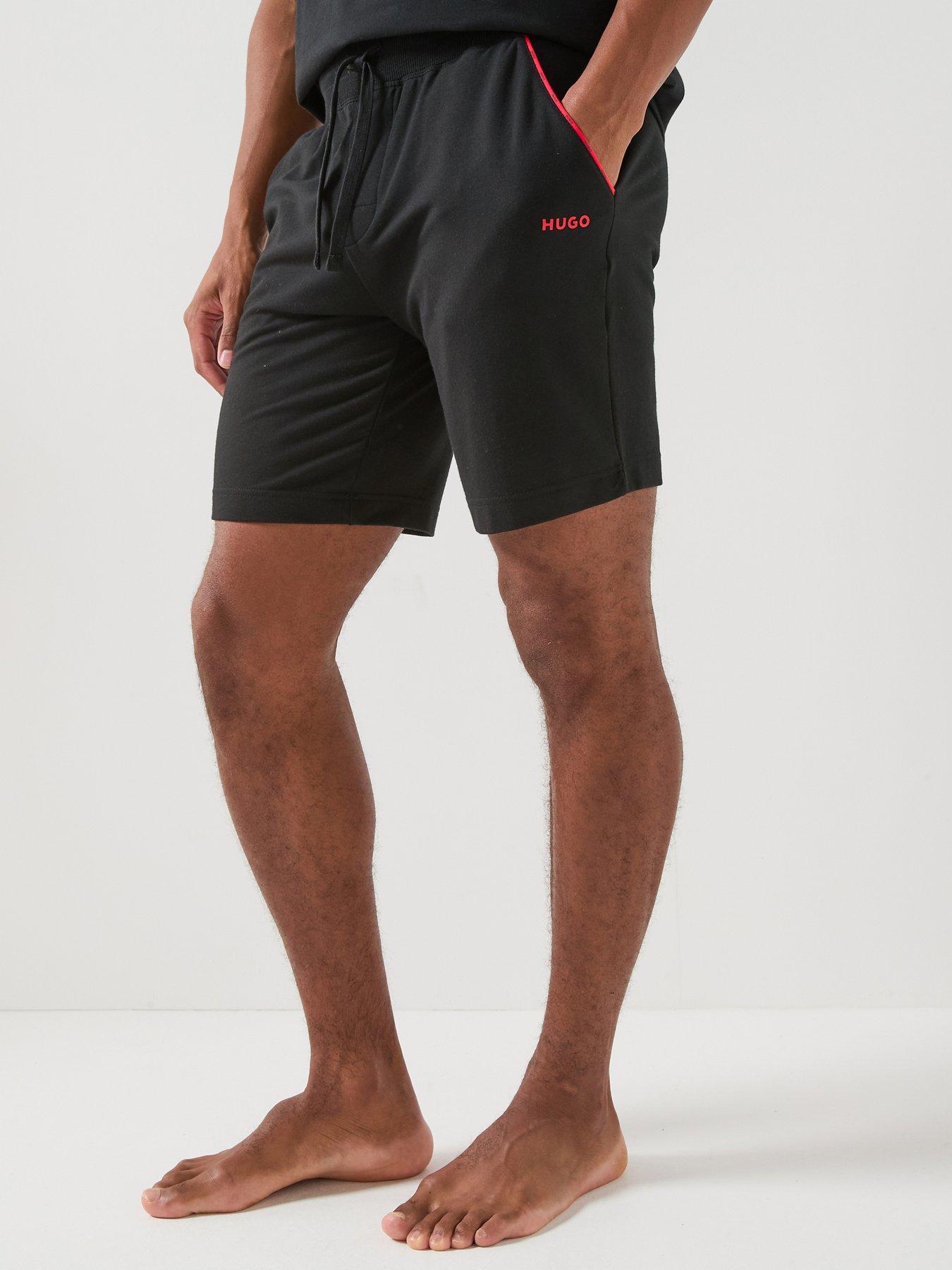 HUGO Bodywear Noah Piped Lounge Shorts - Black