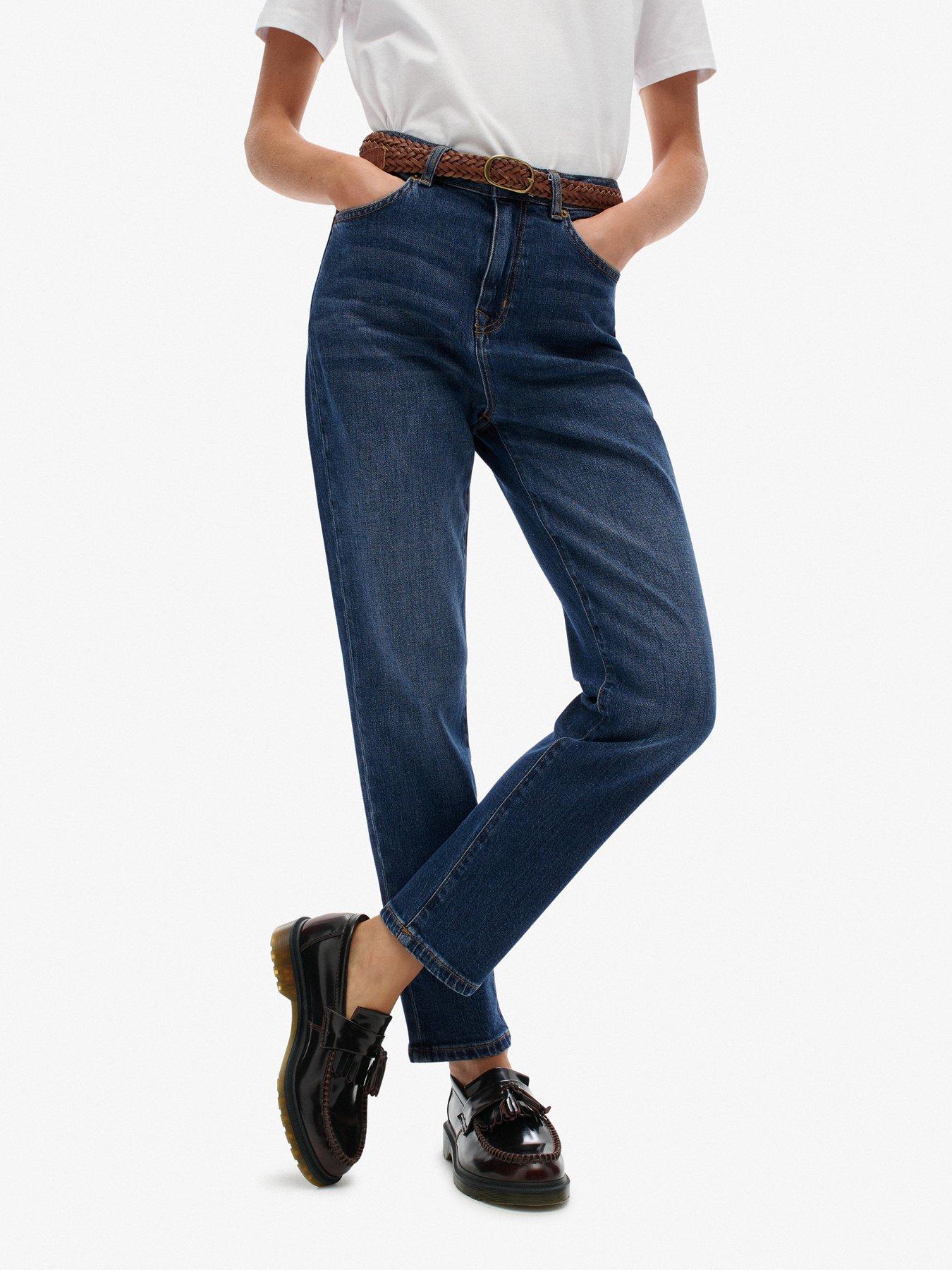 Superdry High Rise Mom Jean - Navy