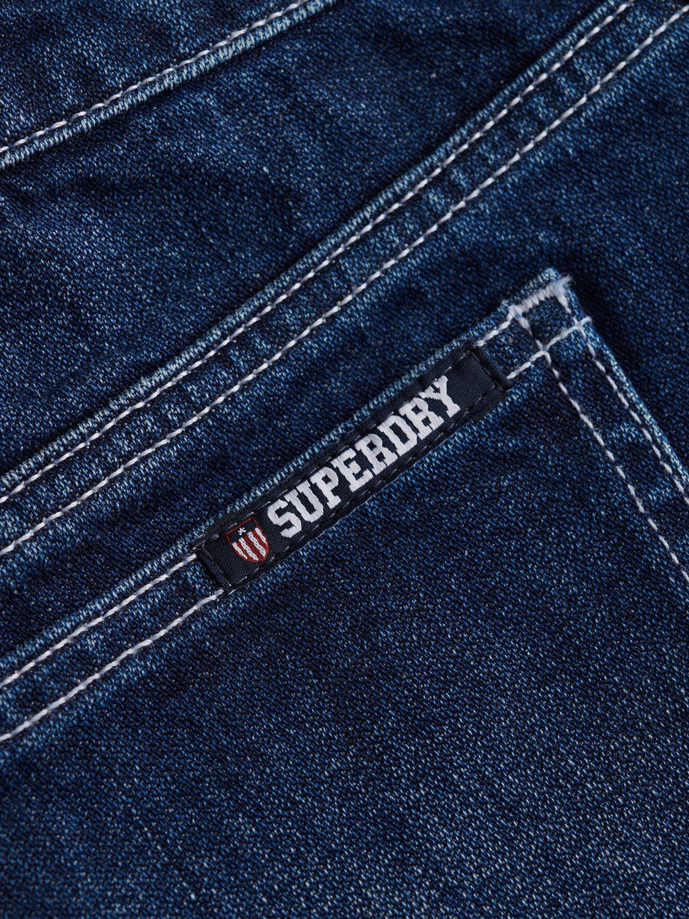Image 7 of 7 of Superdry Low Rise Denim Hot Shorts - Navy