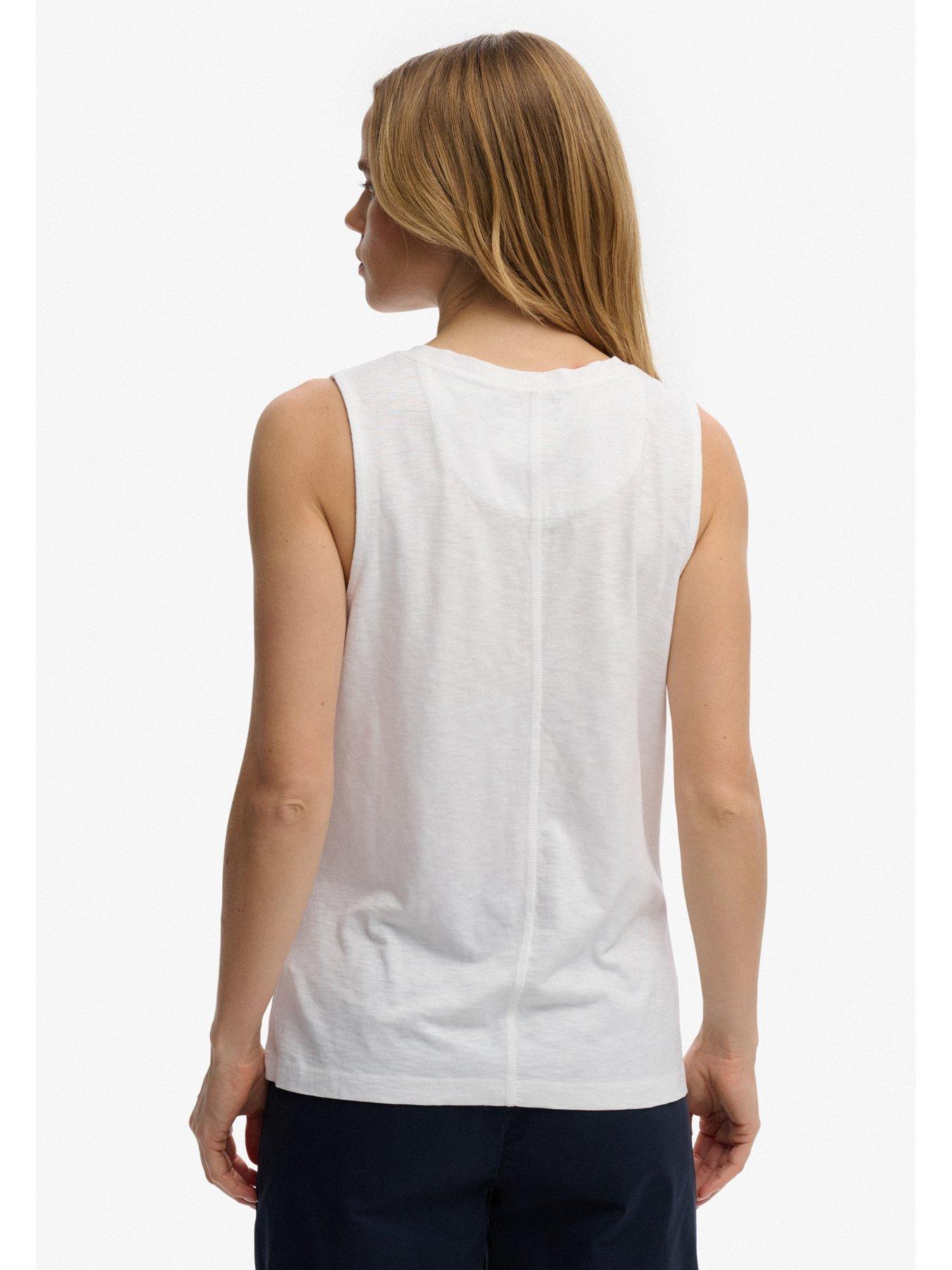 Image 2 of 6 of Superdry Studios Vee Neck Vest - White