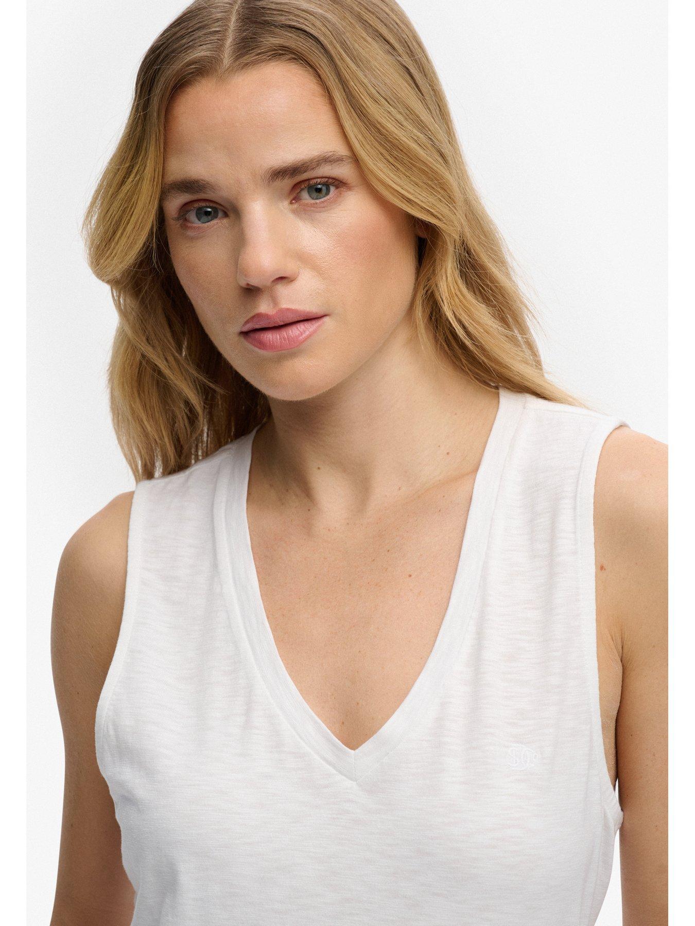 Image 4 of 6 of Superdry Studios Vee Neck Vest - White