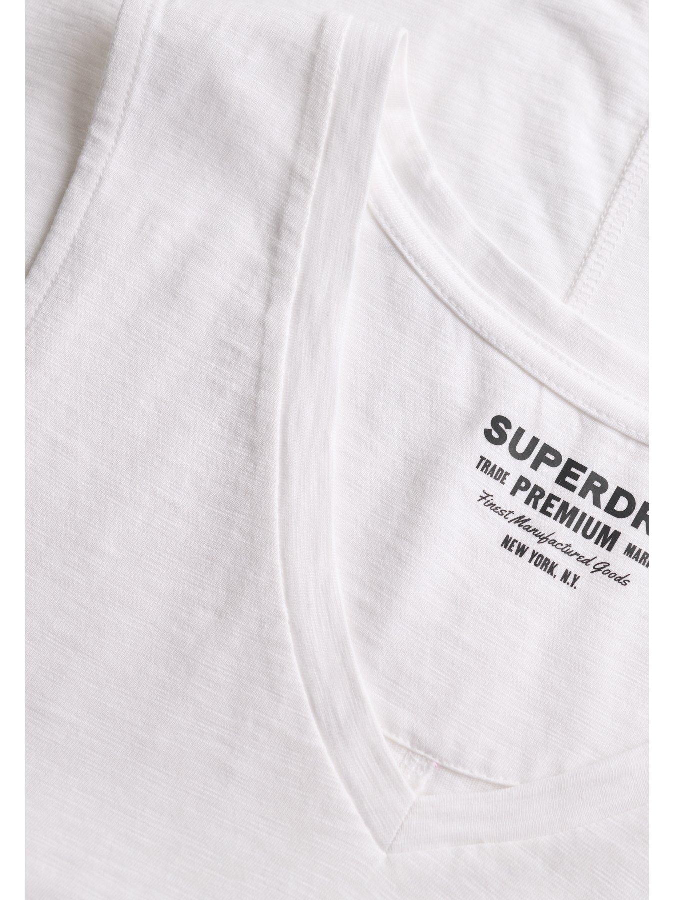 Image 6 of 6 of Superdry Studios Vee Neck Vest - White