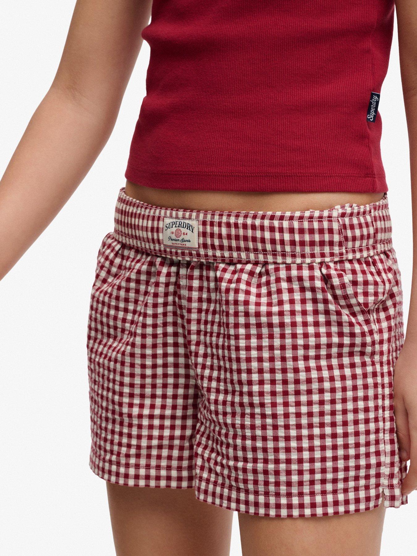 Superdry Cotton Stripe Elastic Short - Red