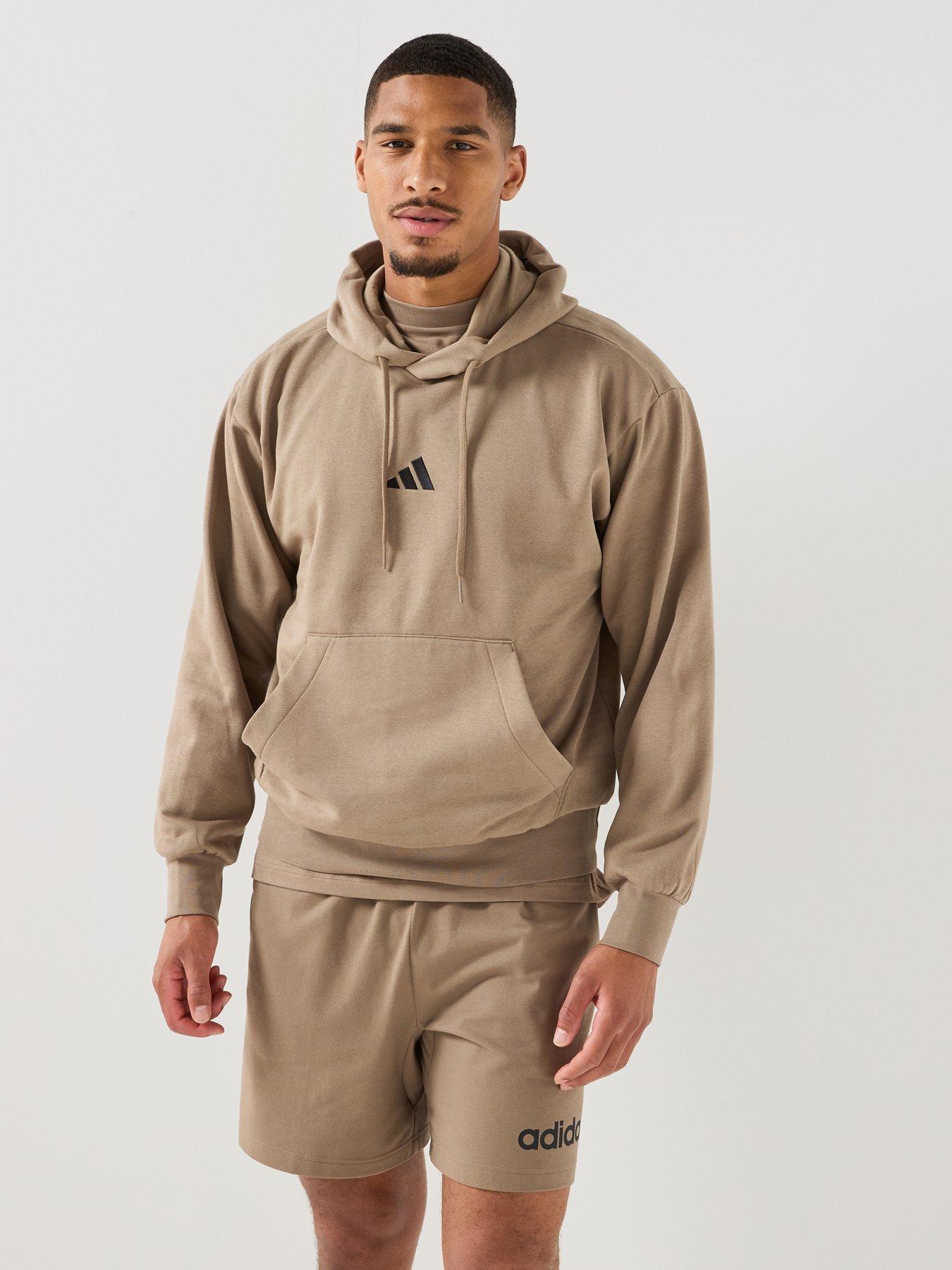 Image 1 of 4 of adidas Sportswear Mens Essentials Feelcozy Fleece Hoodie - Beige