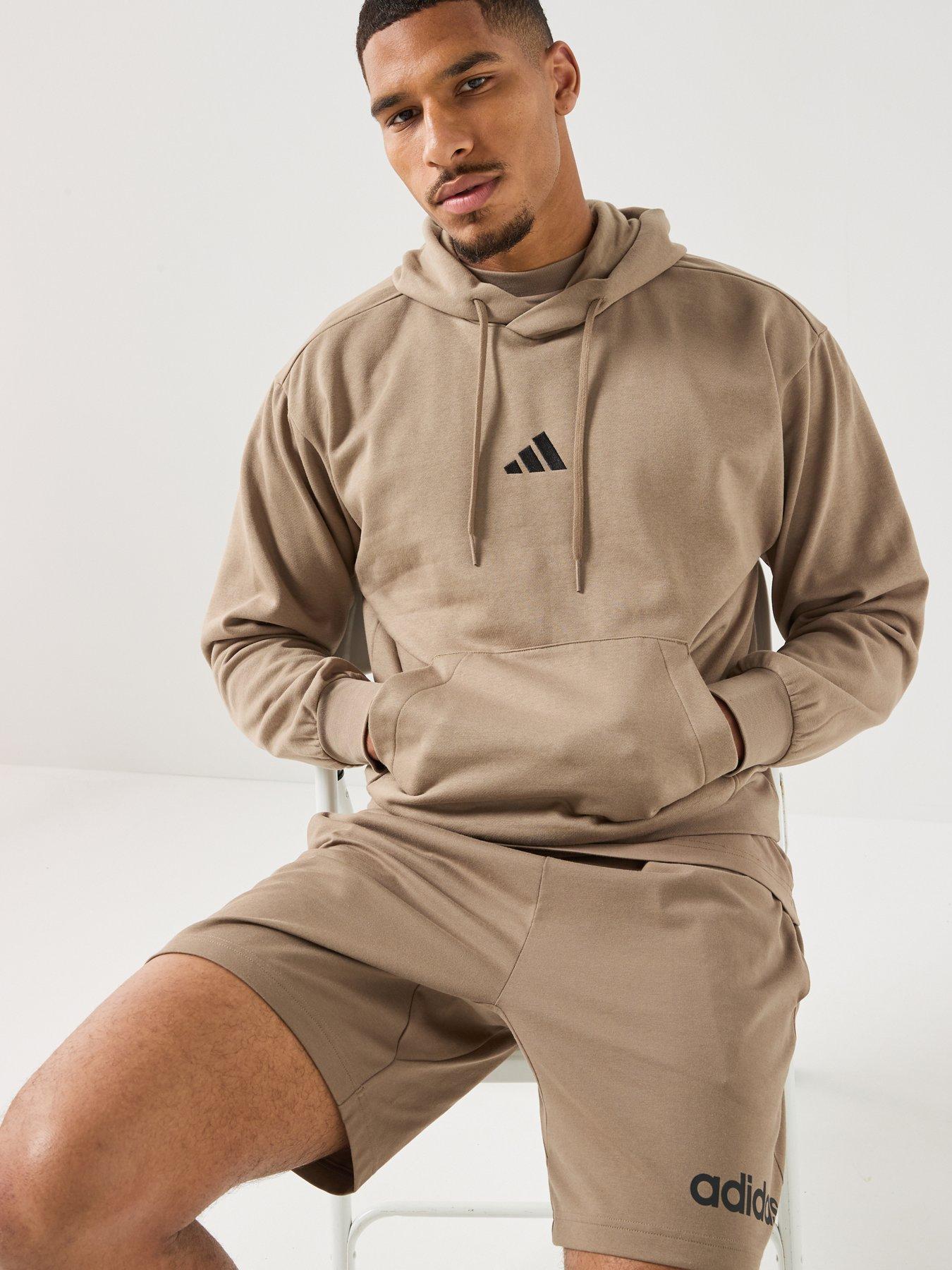 Image 4 of 4 of adidas Sportswear Mens Essentials Feelcozy Fleece Hoodie - Beige