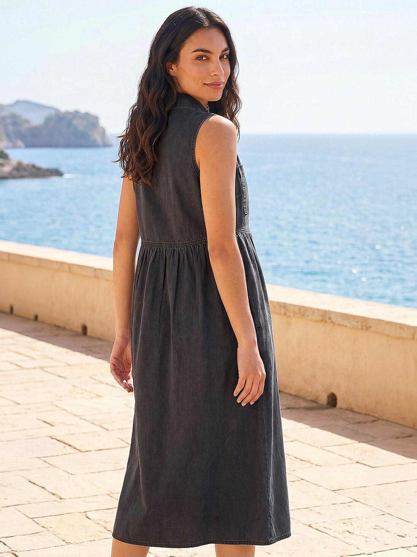 Image 3 of 4 of Roman Collared Zip Front Midi Dress