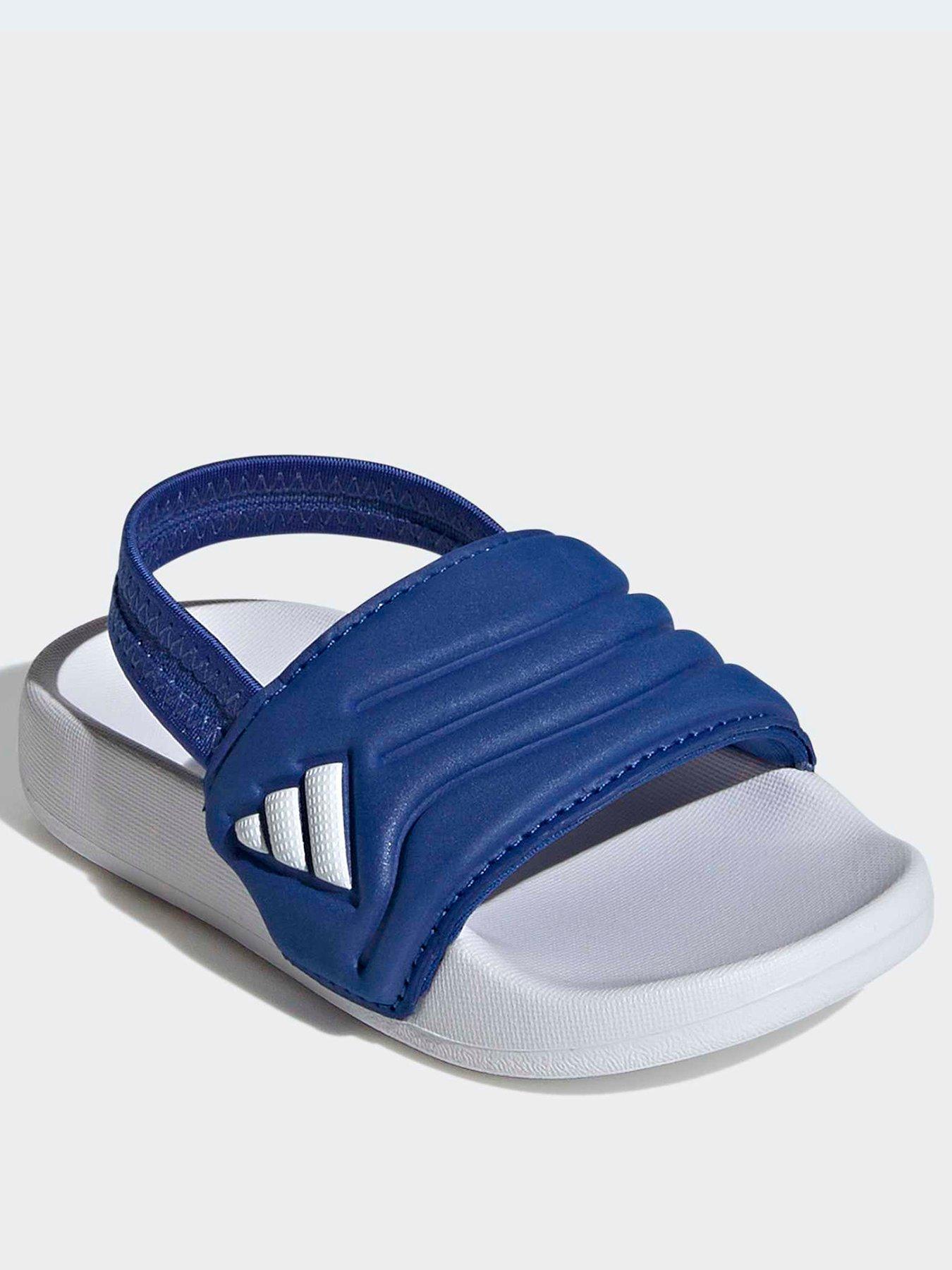 Image 2 of 7 of adidas Sportswear Infant Kids' Adilette Estrap 2.0 Slides with Heel Strap and Contoured Footbed - Blue