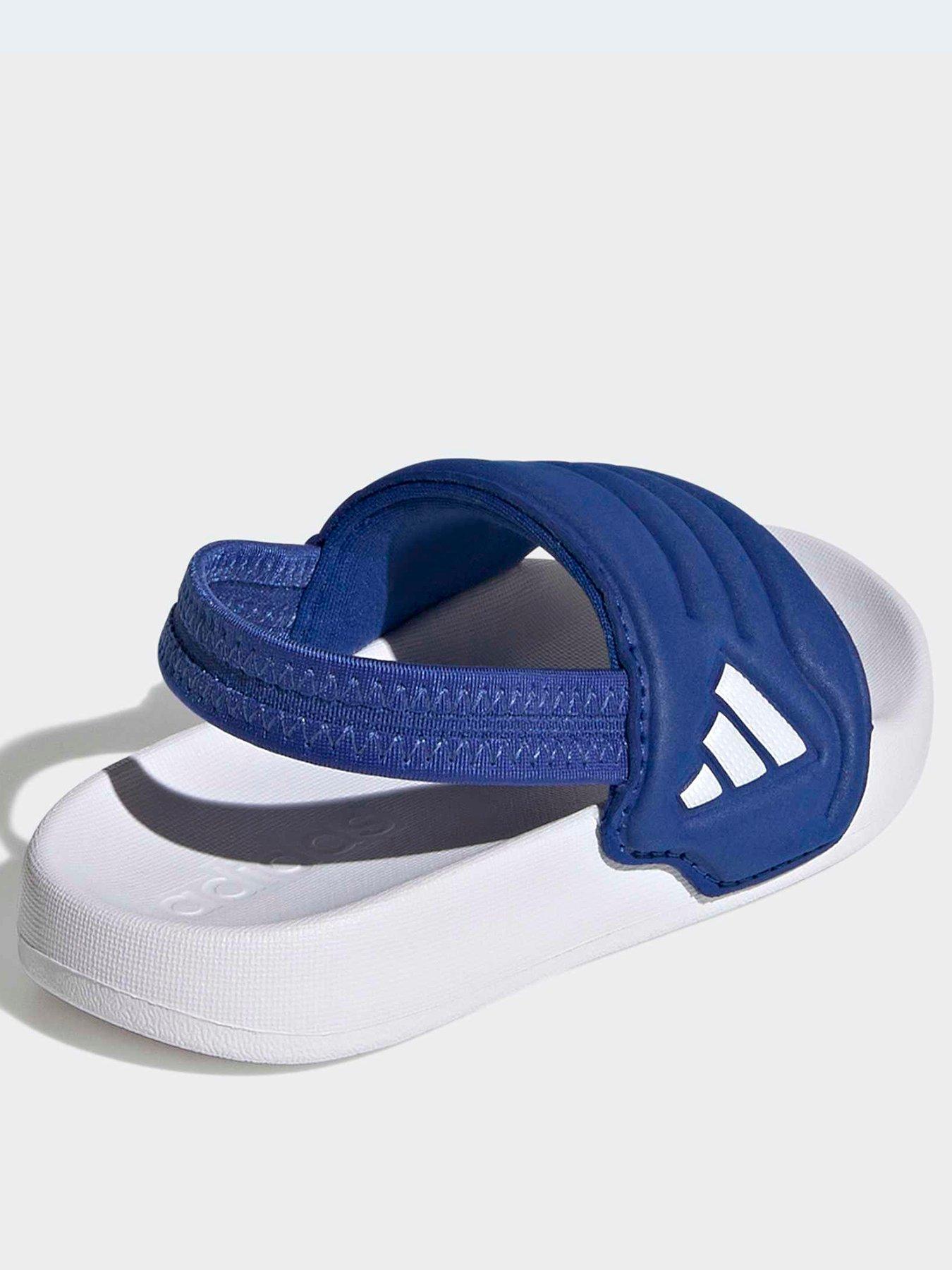 Image 3 of 7 of adidas Sportswear Infant Kids' Adilette Estrap 2.0 Slides with Heel Strap and Contoured Footbed - Blue
