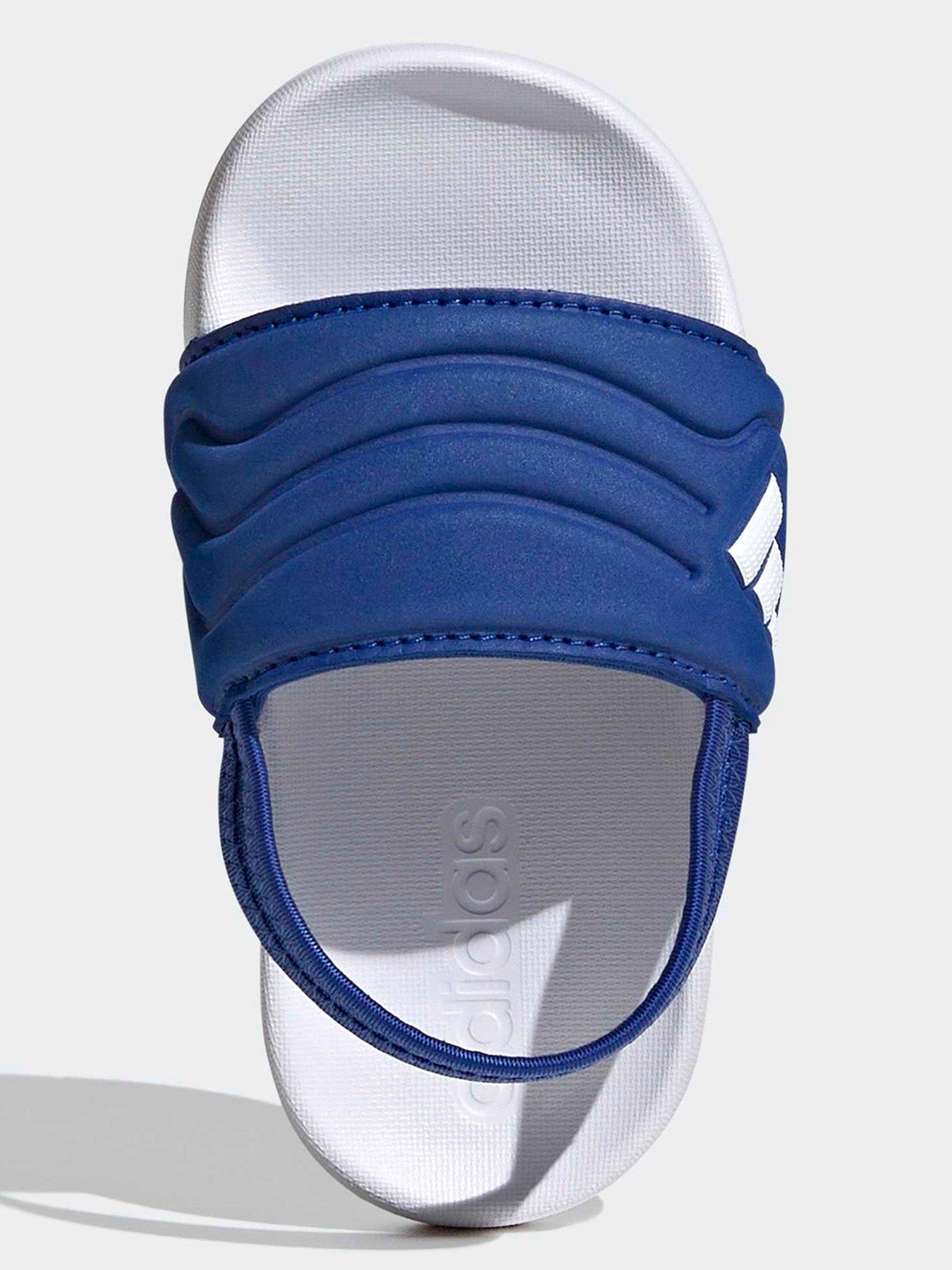 Image 4 of 7 of adidas Sportswear Infant Kids' Adilette Estrap 2.0 Slides with Heel Strap and Contoured Footbed - Blue