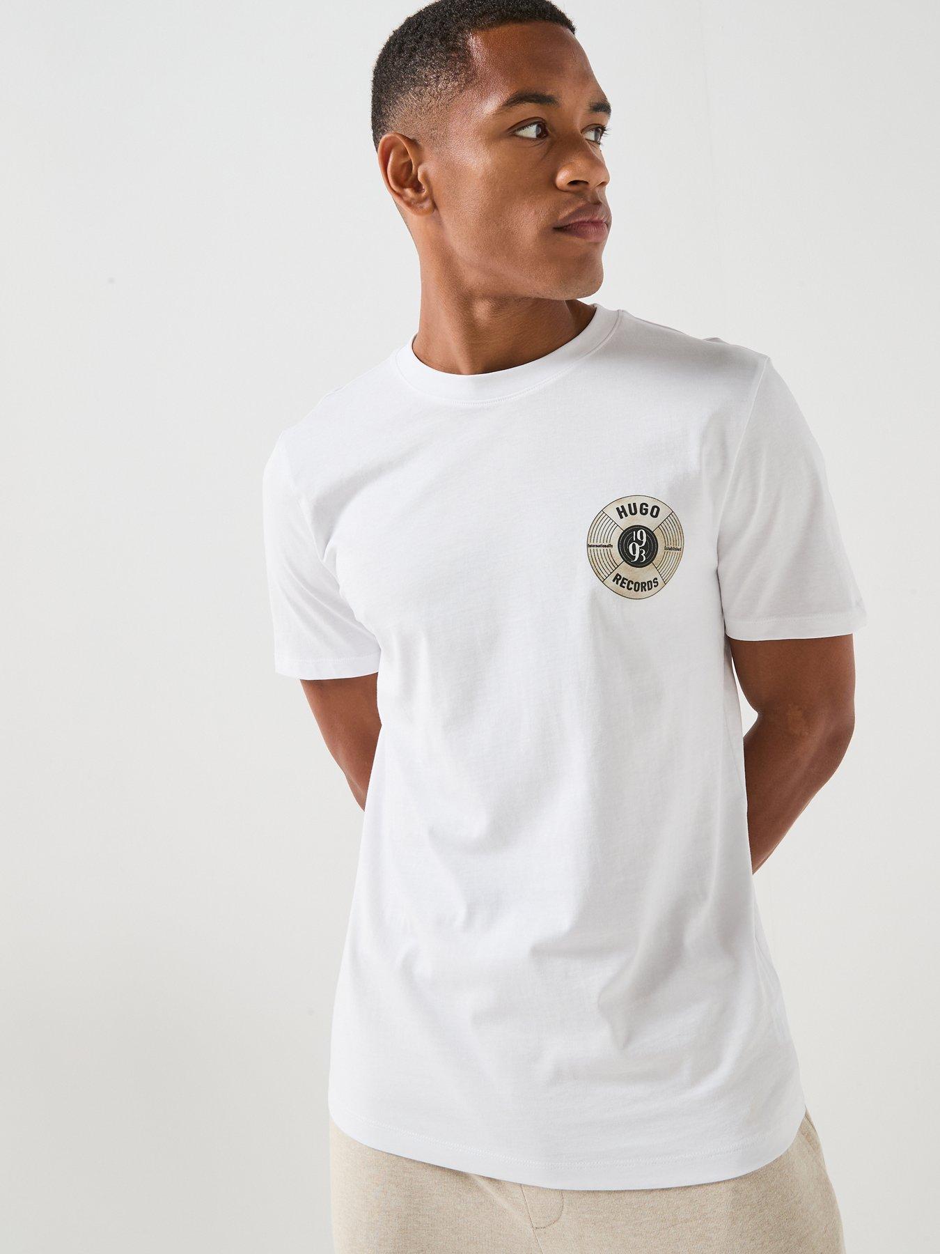 Image 1 of 6 of HUGO Durectee Record Emblem T-Shirt - White