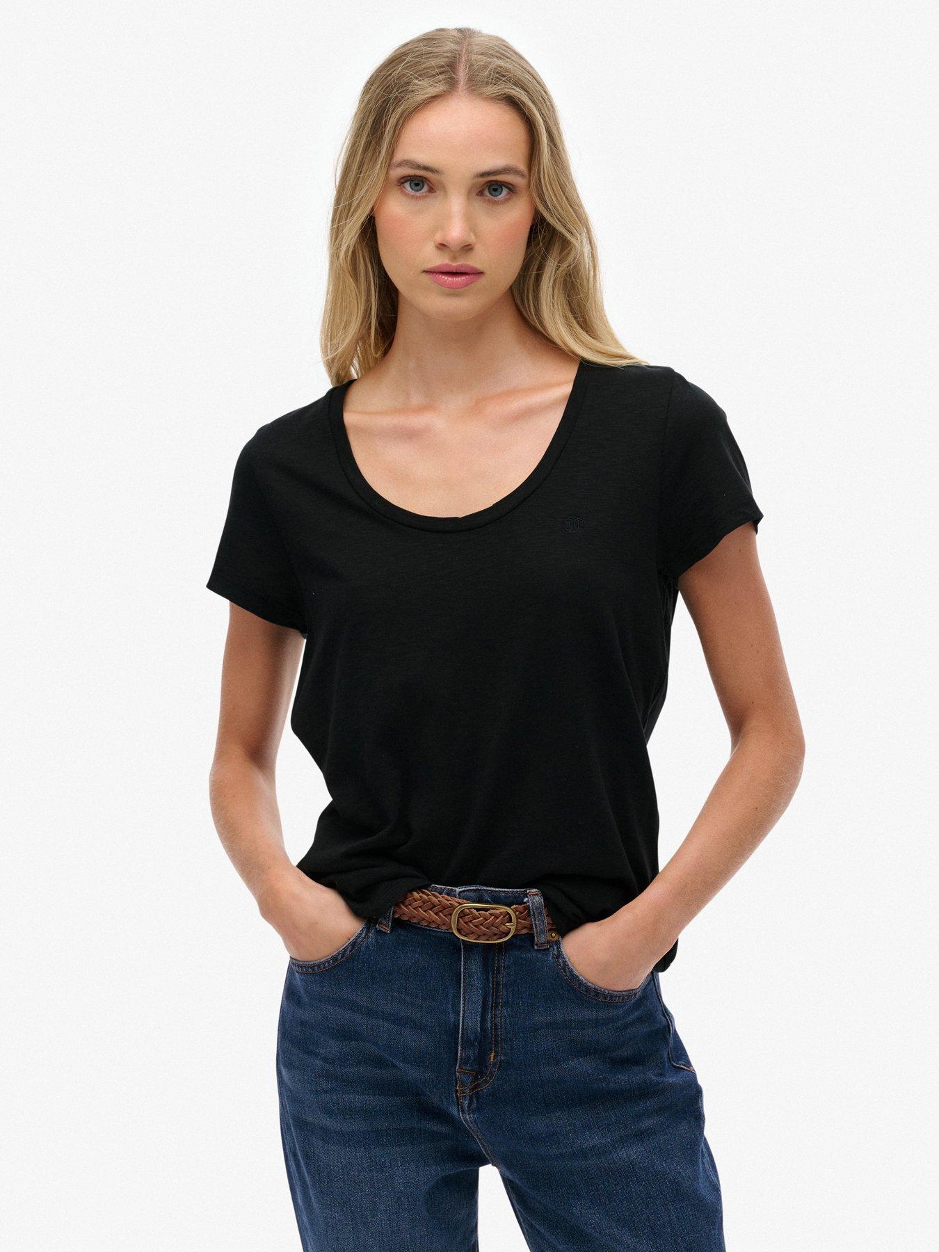 Superdry Studios Scoop Neck Tee - Black