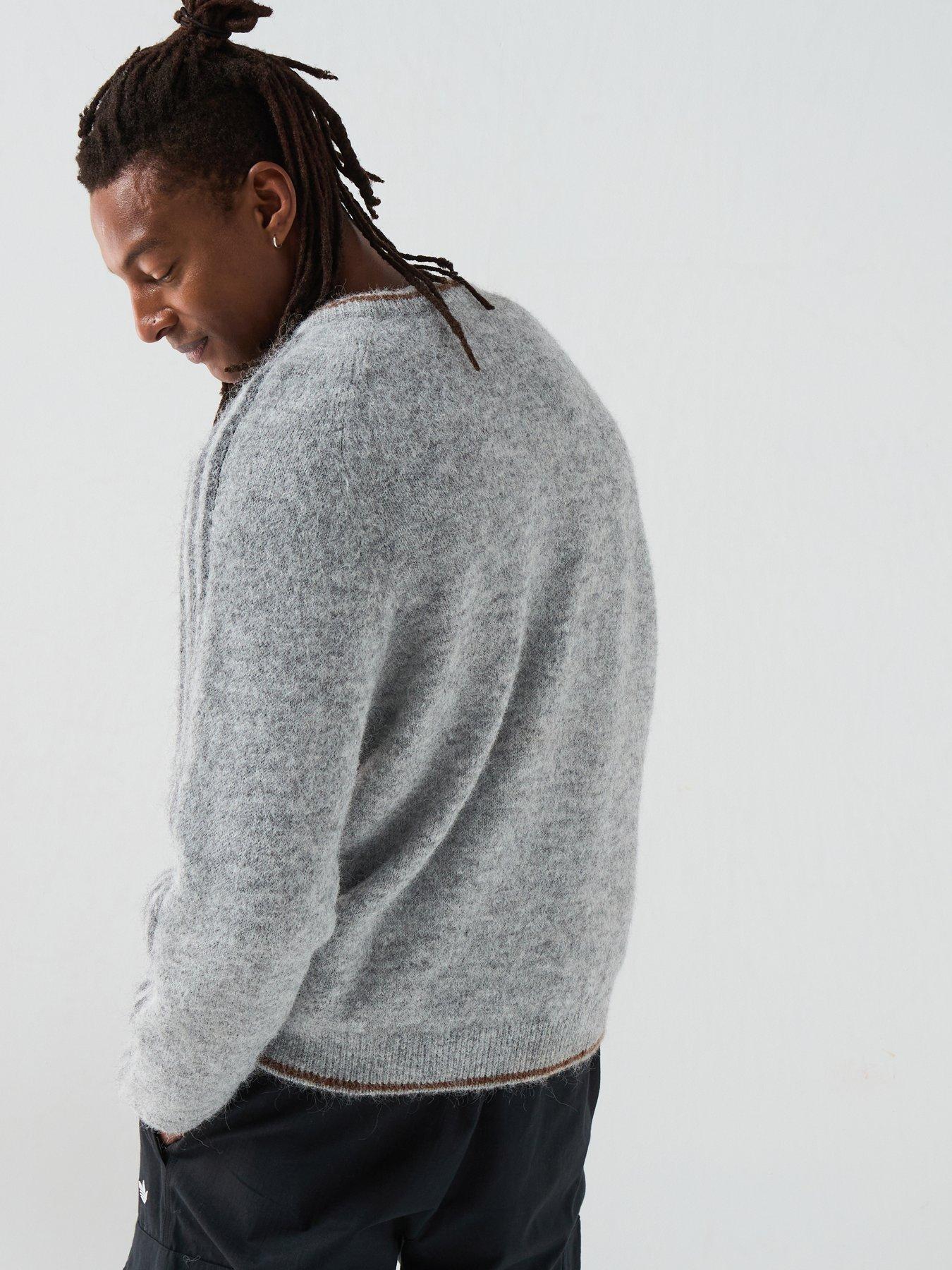 Image 2 of 6 of adidas Originals Mens Fluffy Knit Crew - Grey