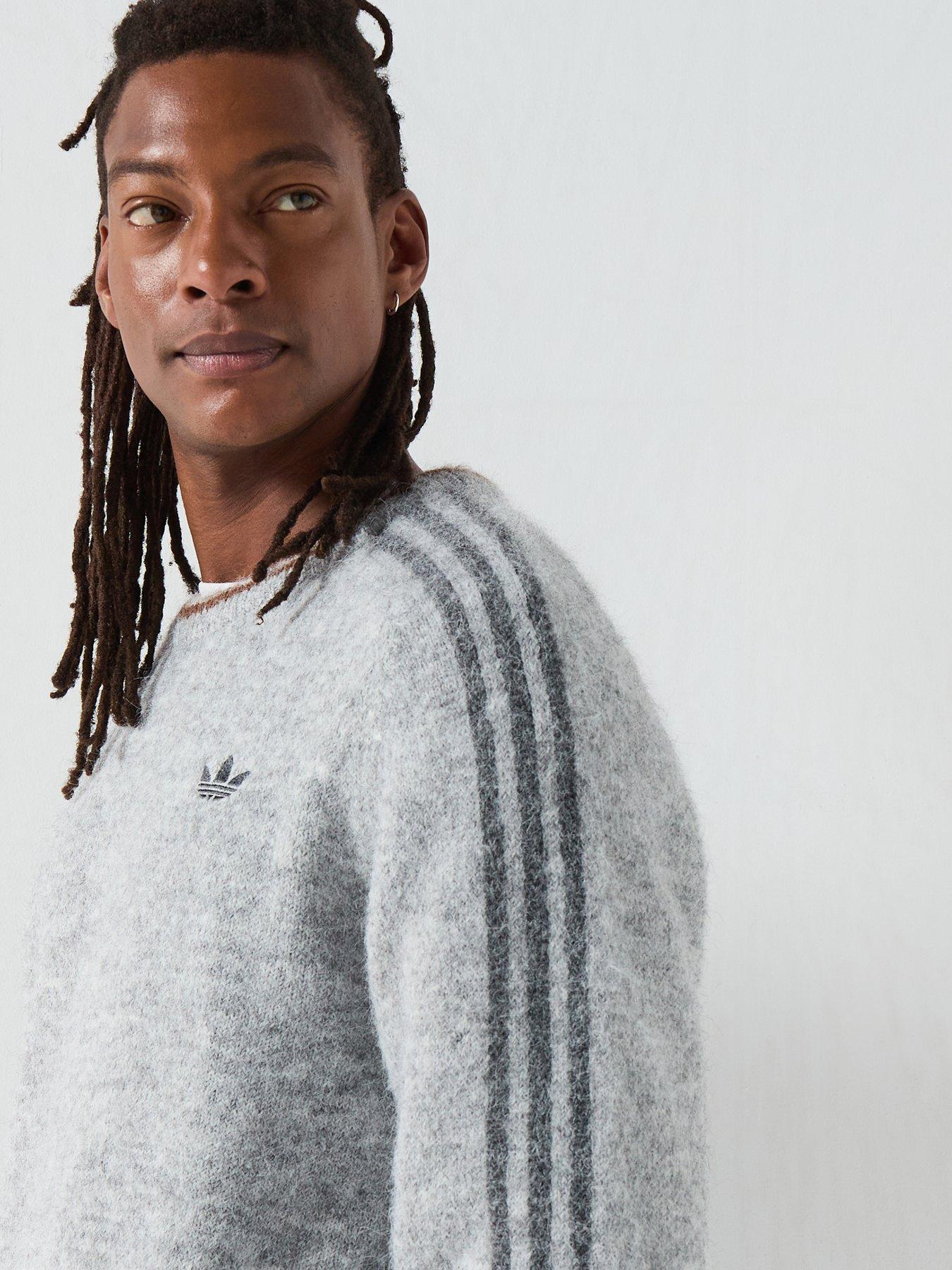 Image 4 of 6 of adidas Originals Mens Fluffy Knit Crew - Grey