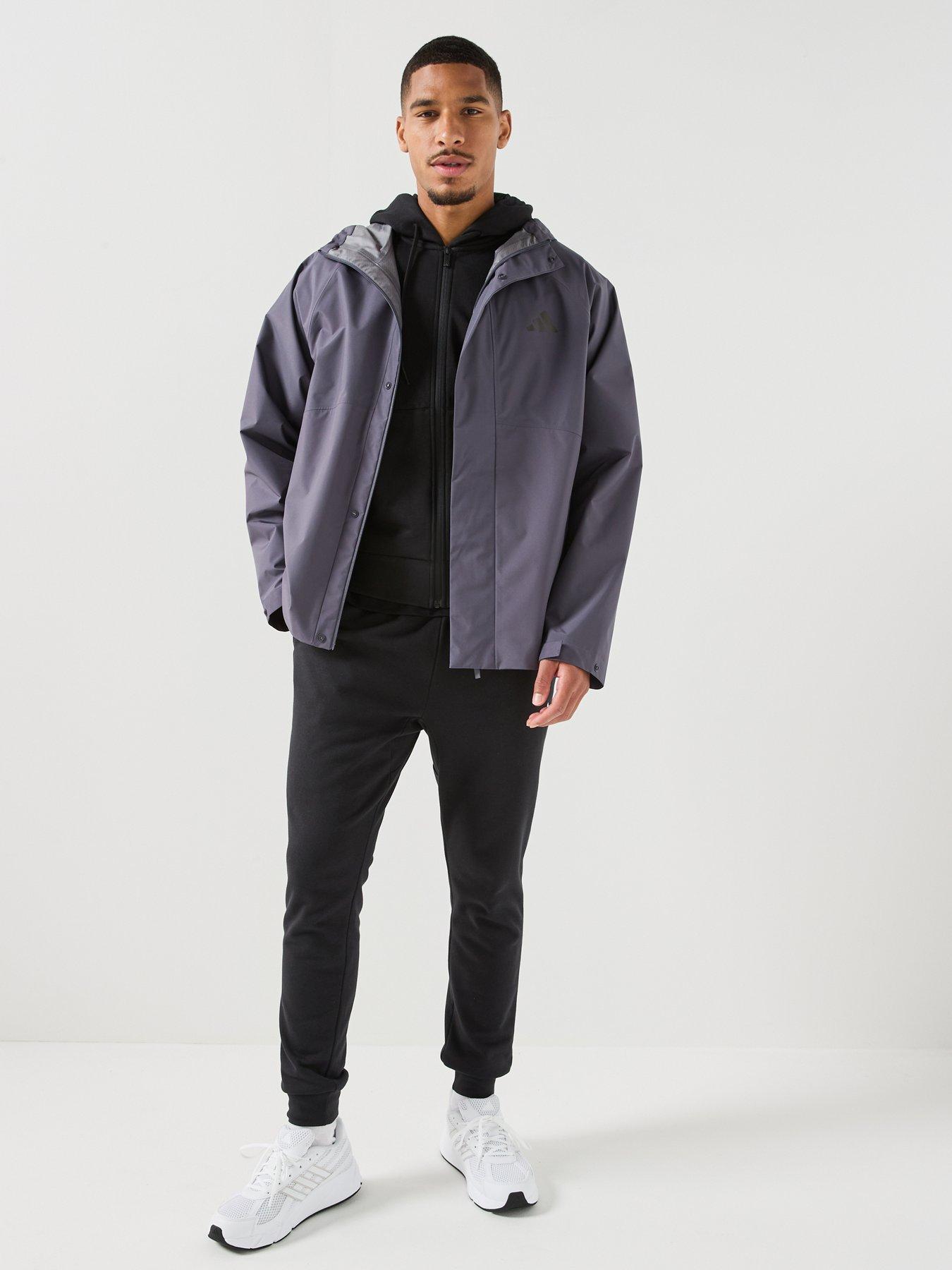 Image 3 of 6 of adidas Sportswear Mens Essentials Rain Jacket - Grey