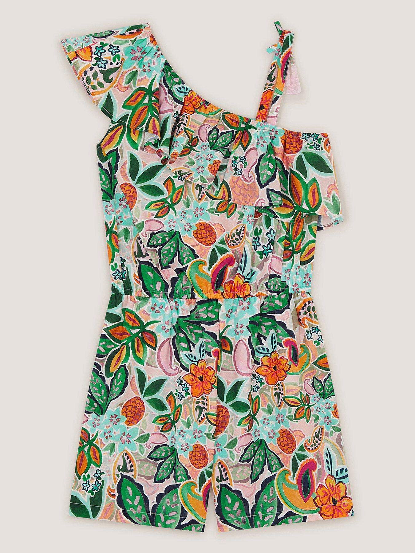 Image 2 of 3 of Monsoon Girls Tropical Playsuit - Multi