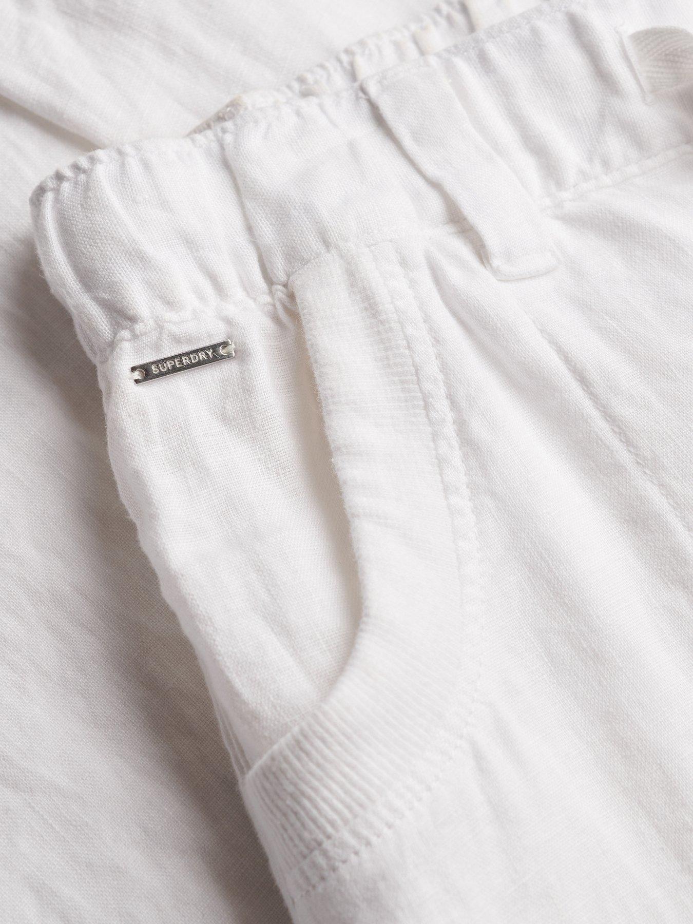 Image 7 of 7 of Superdry Linen Low Rise Pants - Beige