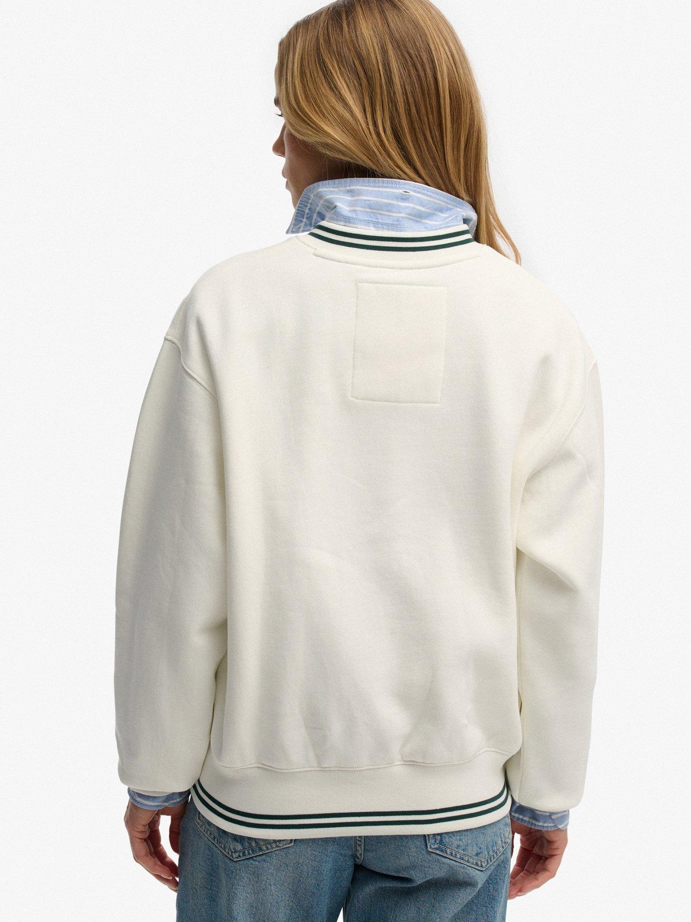 Image 2 of 5 of Superdry Country Club Applique V Sweatshirt - Cream