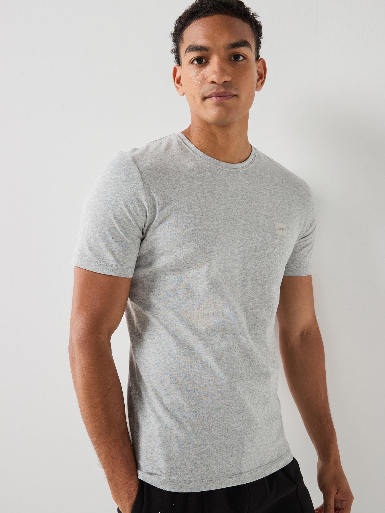 BOSS Tales Tonal Logo Relaxed Fit T-Shirt, Light Grey, Size 3Xl, Men