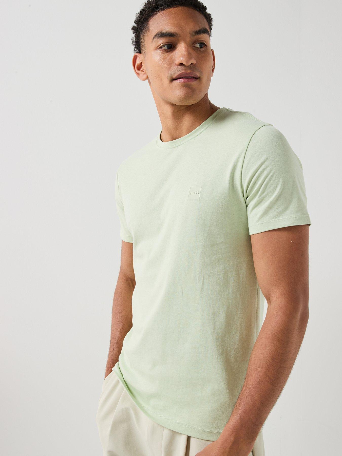BOSS Tales Tonal Logo Relaxed Fit T-Shirt, Light Green, Size S, Men