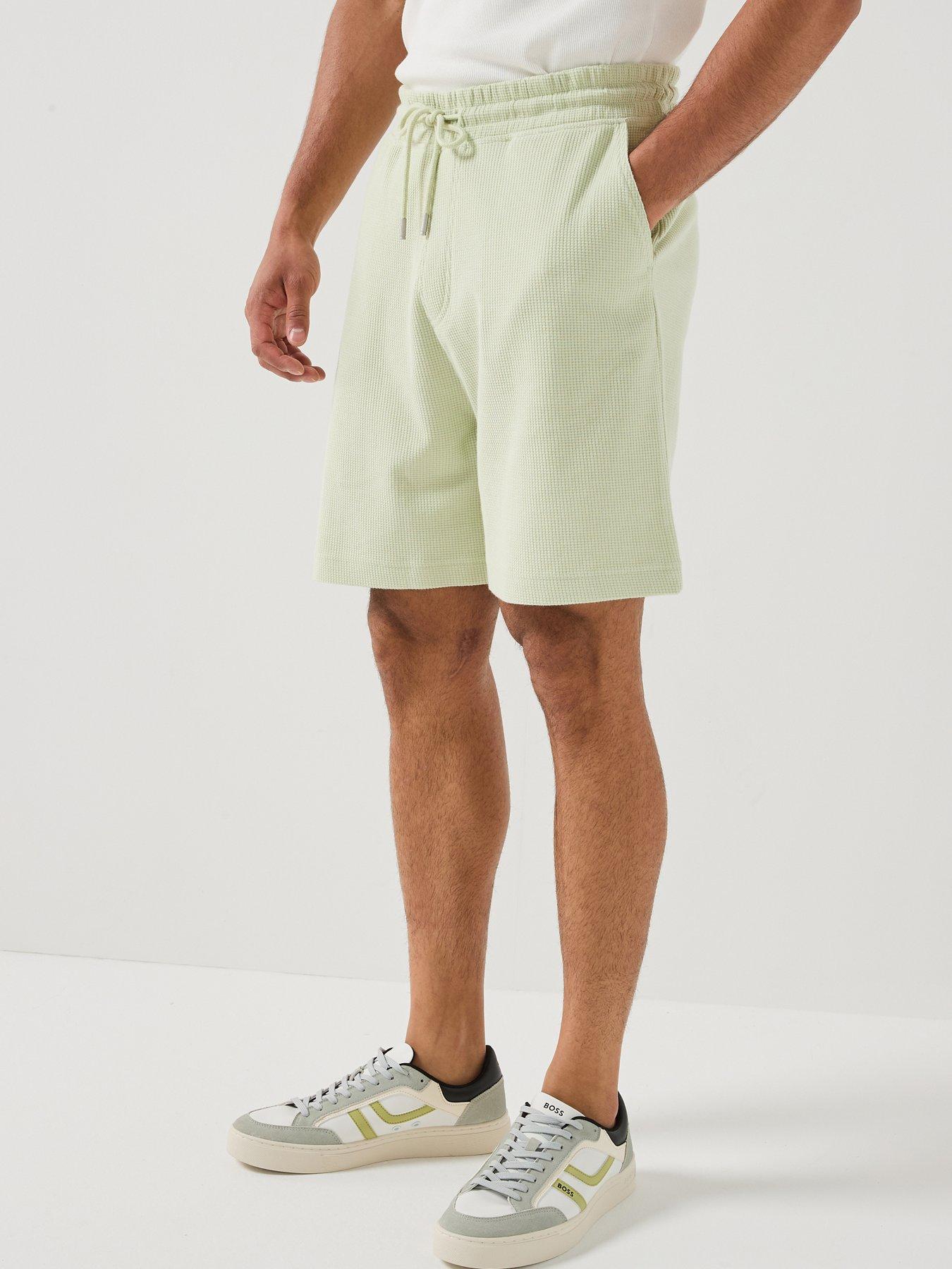 Image 1 of 6 of BOSS Se_Urban Waffle Shorts - Light Green
