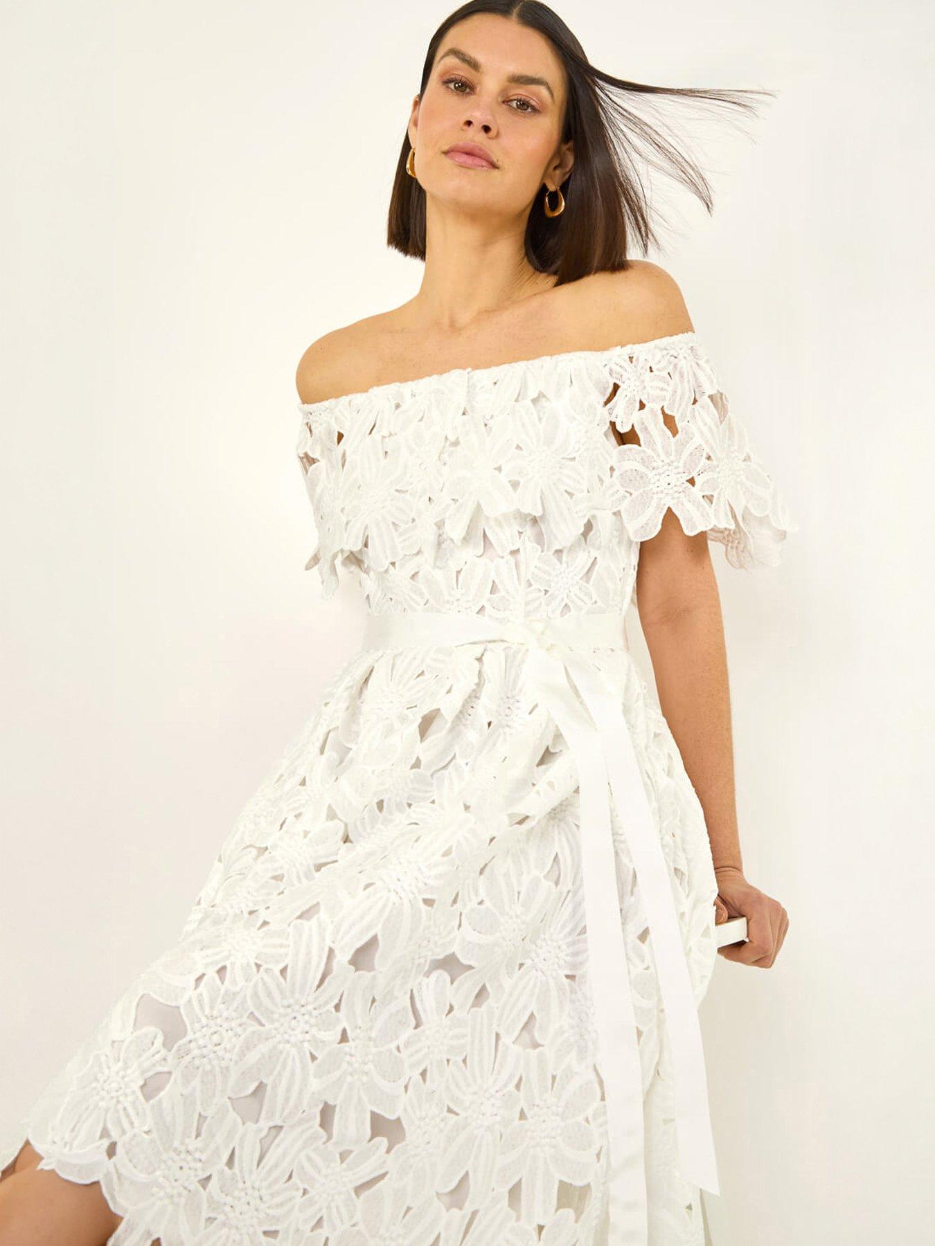 white lace sleeve mini dress Cream Floral Lace Long Sleeve Mini Dress main image 1