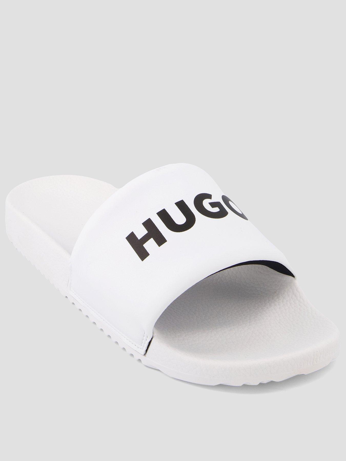 HUGO Logo Pool Slides - White