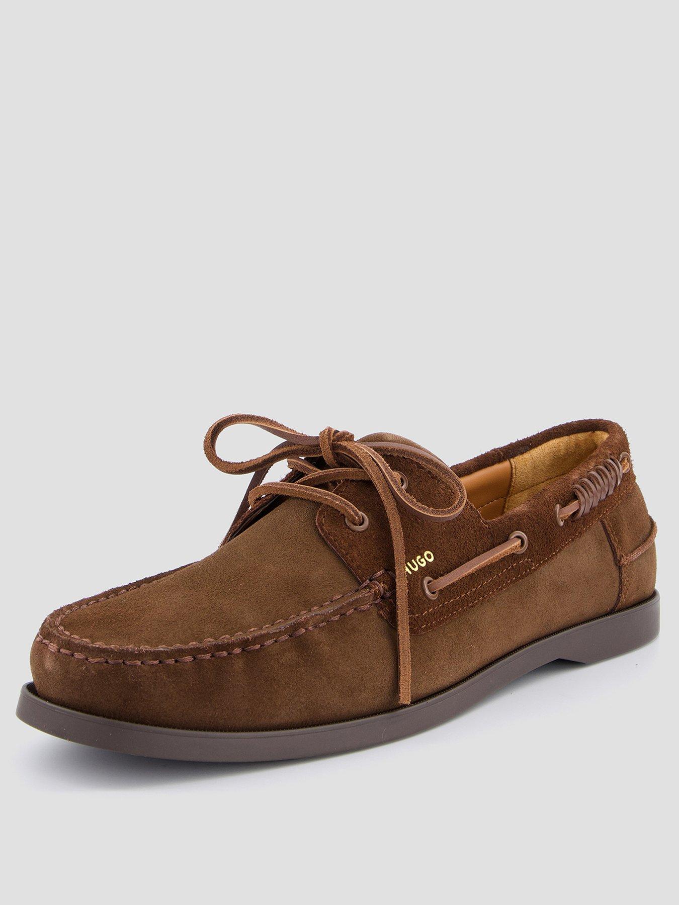 Image 2 of 7 of HUGO Darcy Suede Boat Shoes - Brown