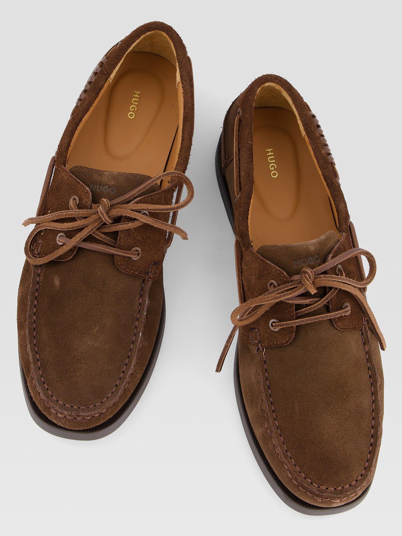 Image 3 of 7 of HUGO Darcy Suede Boat Shoes - Brown