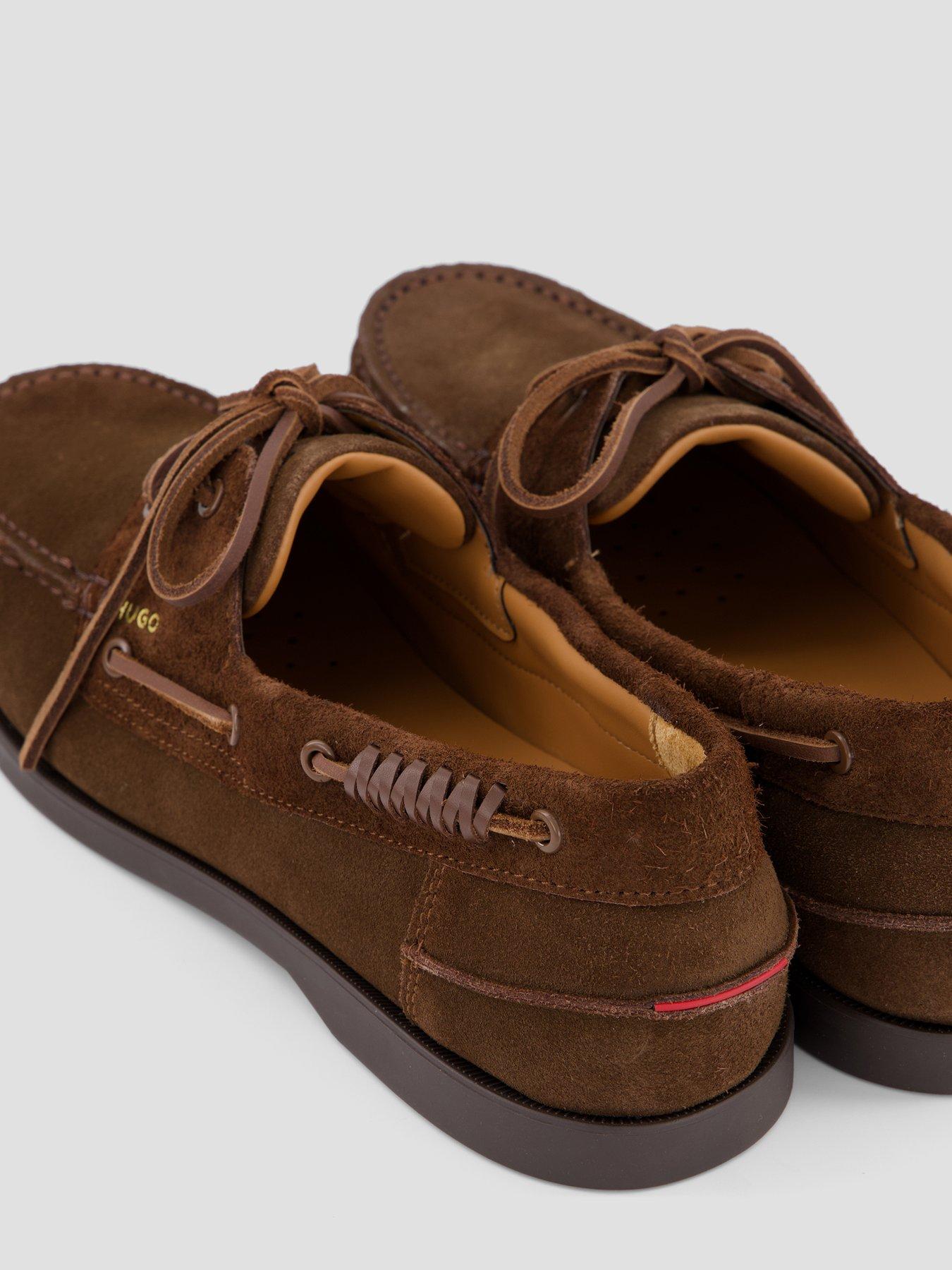 Image 5 of 7 of HUGO Darcy Suede Boat Shoes - Brown