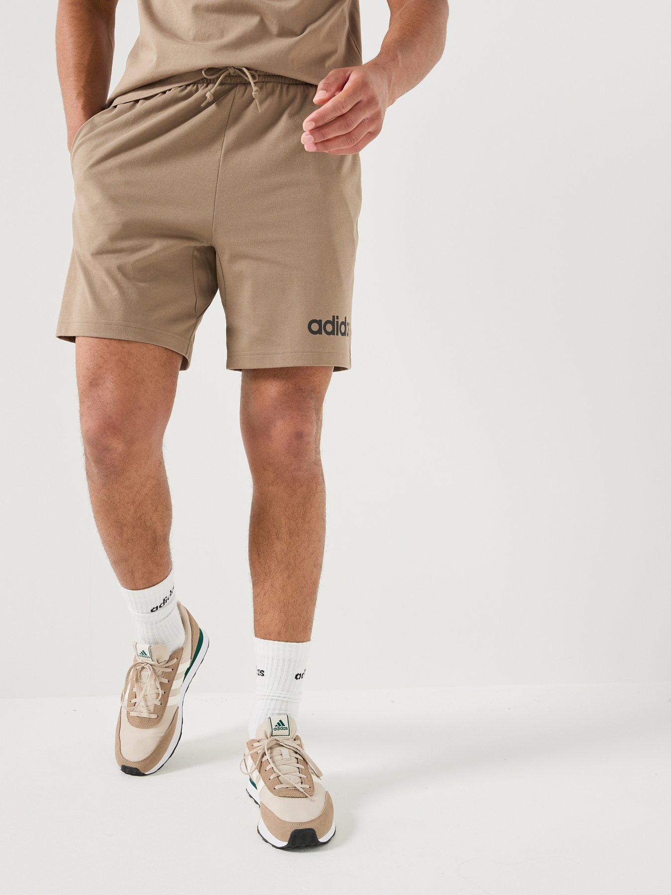 adidas Sportswear Mens Essentials Linear Single Jersey Shorts - Beige