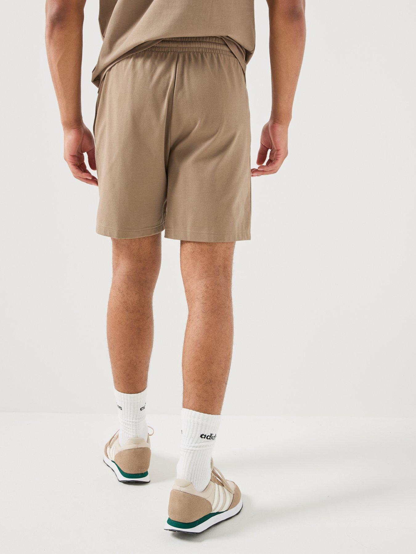 Image 2 of 5 of adidas Sportswear Mens Essentials Linear Single Jersey Shorts - Beige