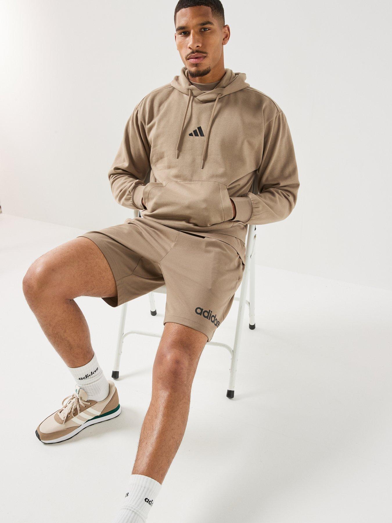 Image 5 of 5 of adidas Sportswear Mens Essentials Linear Single Jersey Shorts - Beige