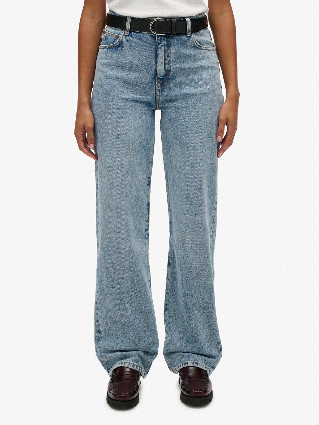 Superdry High Rise Wide Leg Jeans - Blue