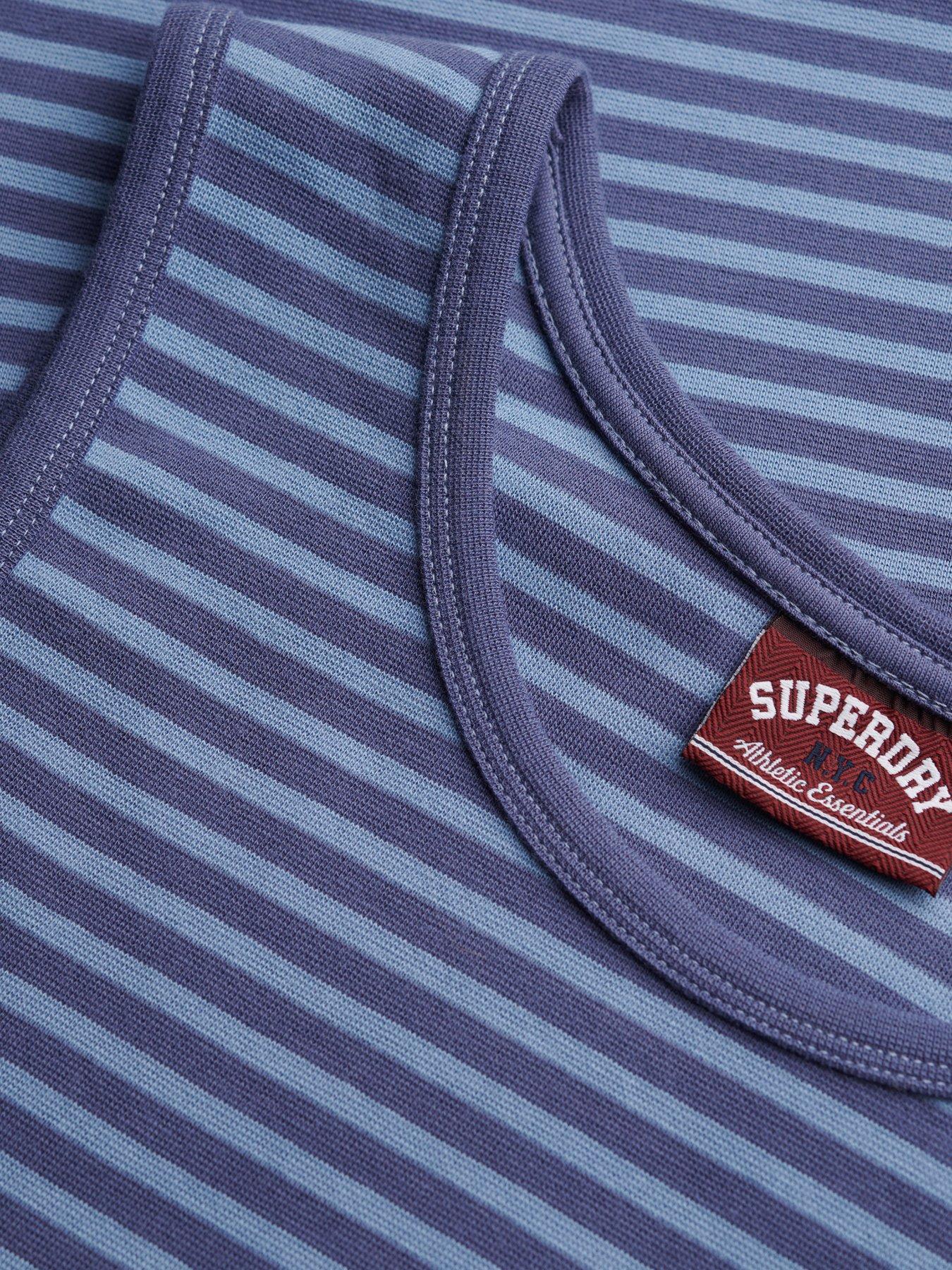 Image 6 of 6 of Superdry Athletic Essentials Jersey Stripe Tank Top- Navy