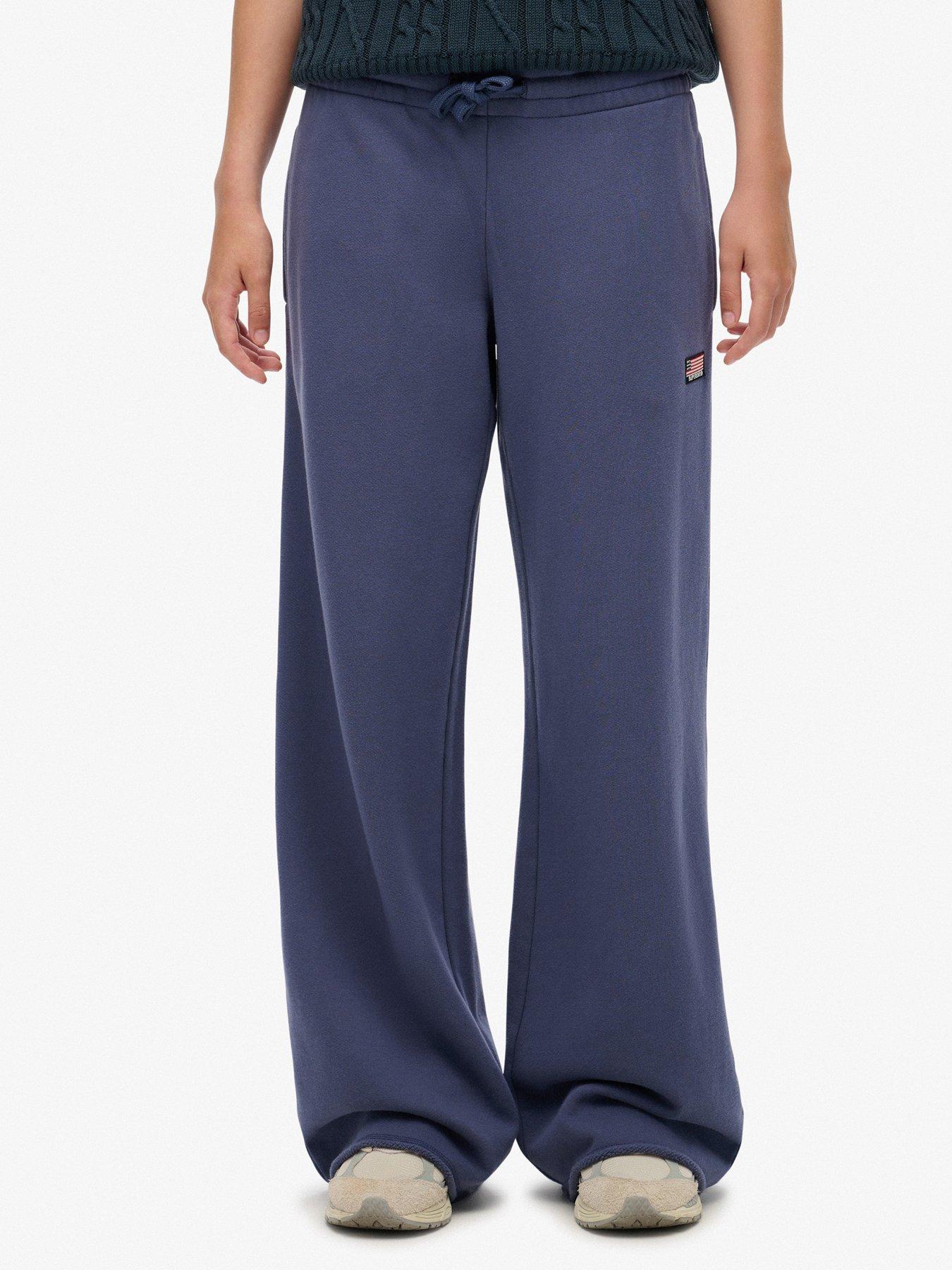 Superdry Athletic Essentials Wide Leg Joggers- Navy