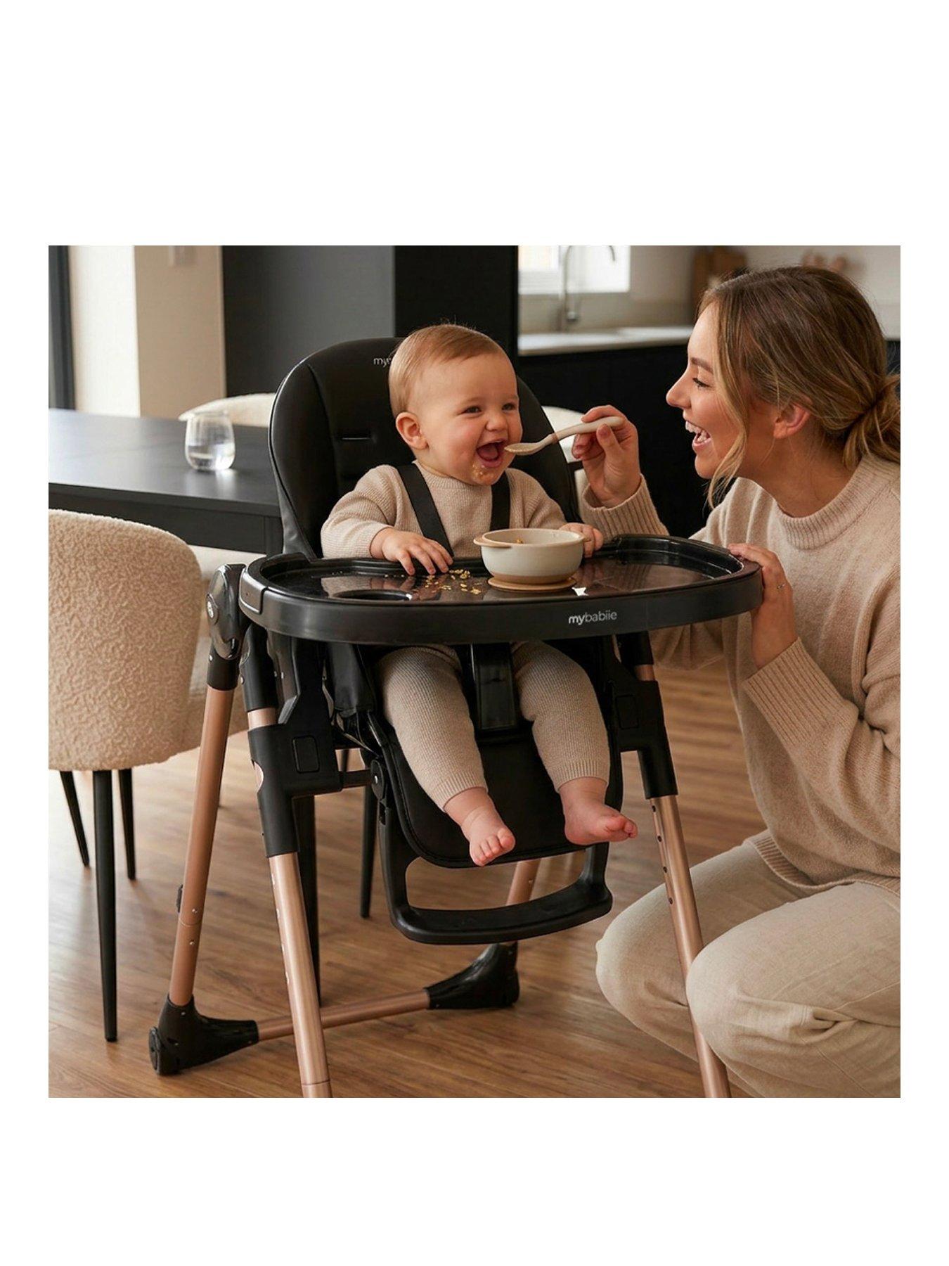 Image 2 of 8 of My Babiie MBHC9 Luxe Highchair from Birth - Rose Gold Black