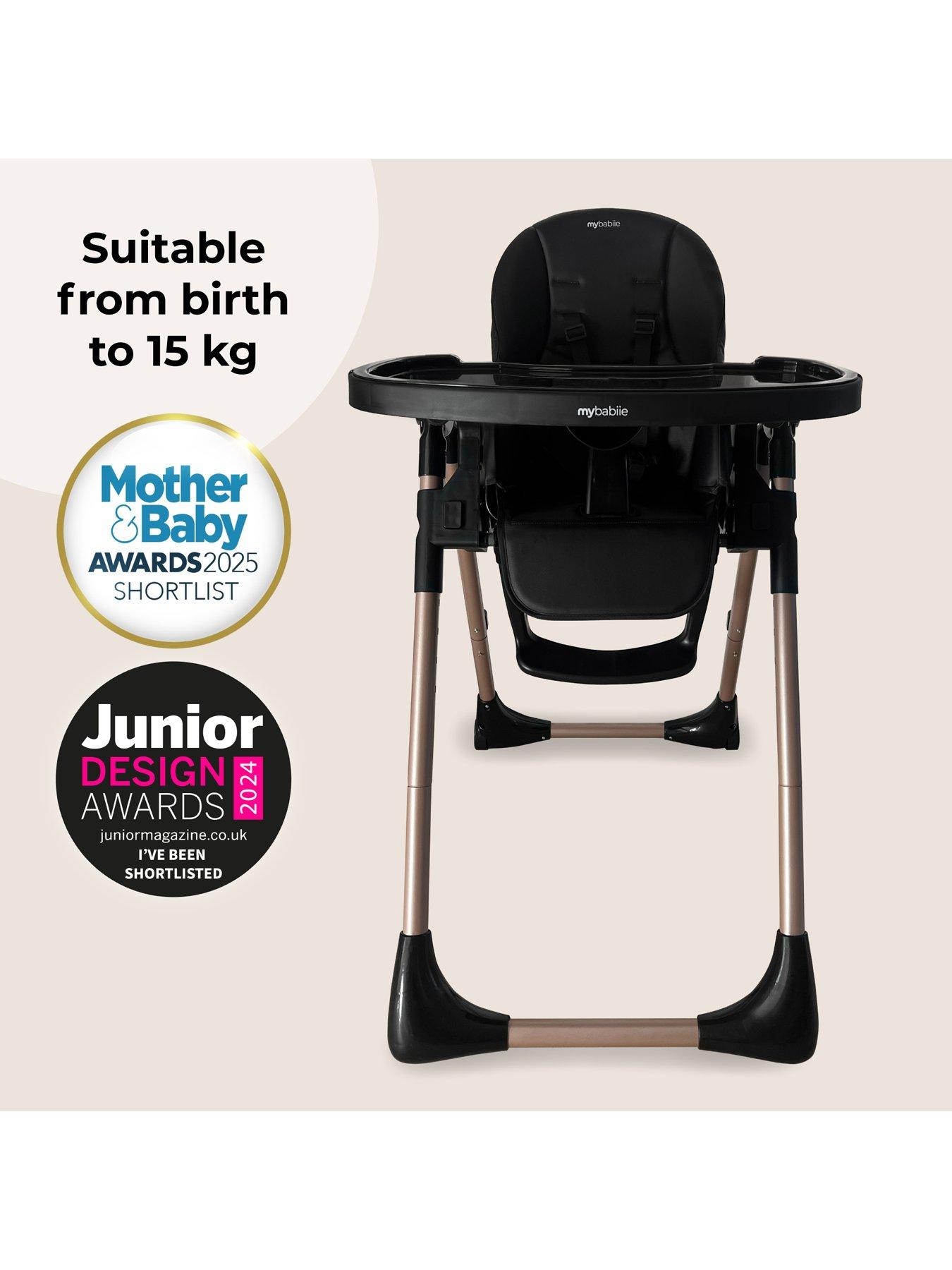 Image 3 of 8 of My Babiie MBHC9 Luxe Highchair from Birth - Rose Gold Black
